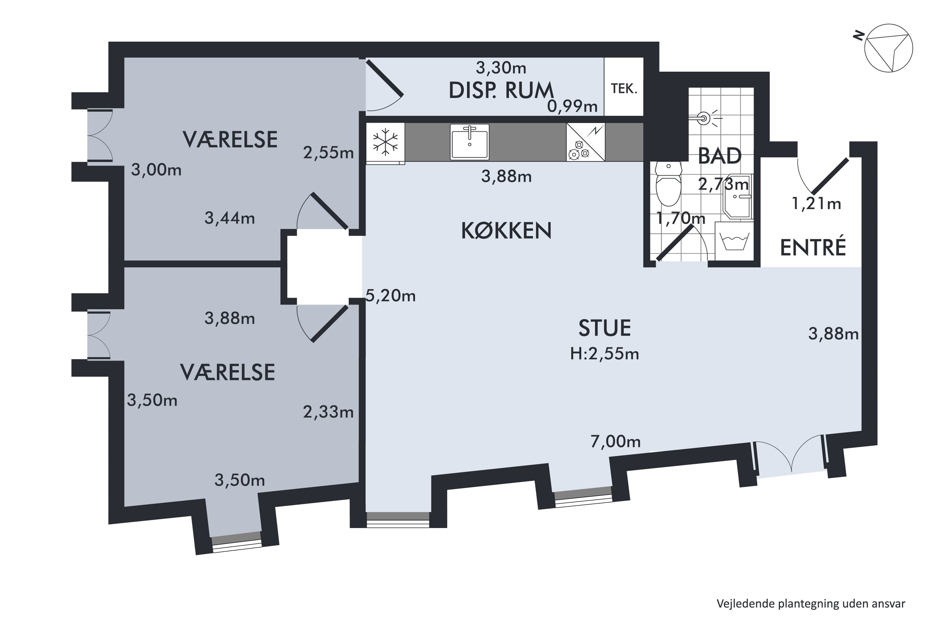 Plantegninger billede af Bjerggade 2B, 2. 6., 4600 Køge