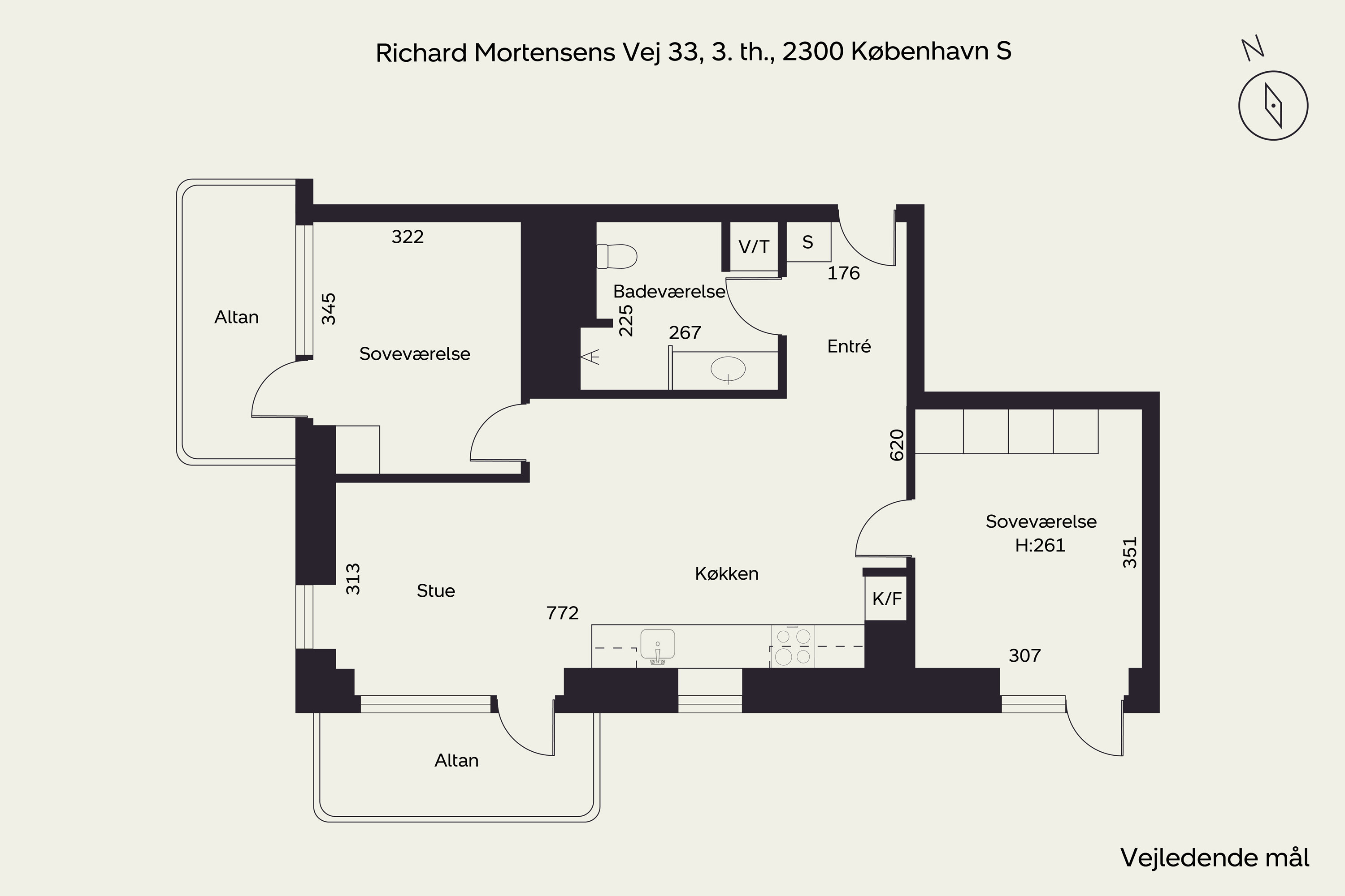Plantegninger billede af Richard Mortensens Vej 33, 3. th., 2300 København S