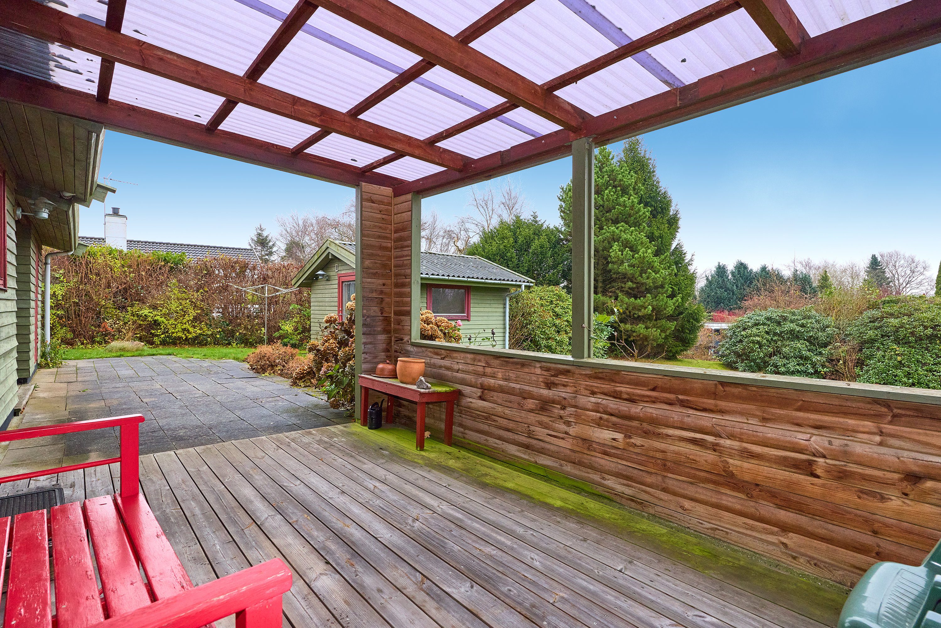 Fremhævet terrasse billede i fuldskærmstilstand. Billede af Nordvænget 10, Bonderup, 3250 Gilleleje