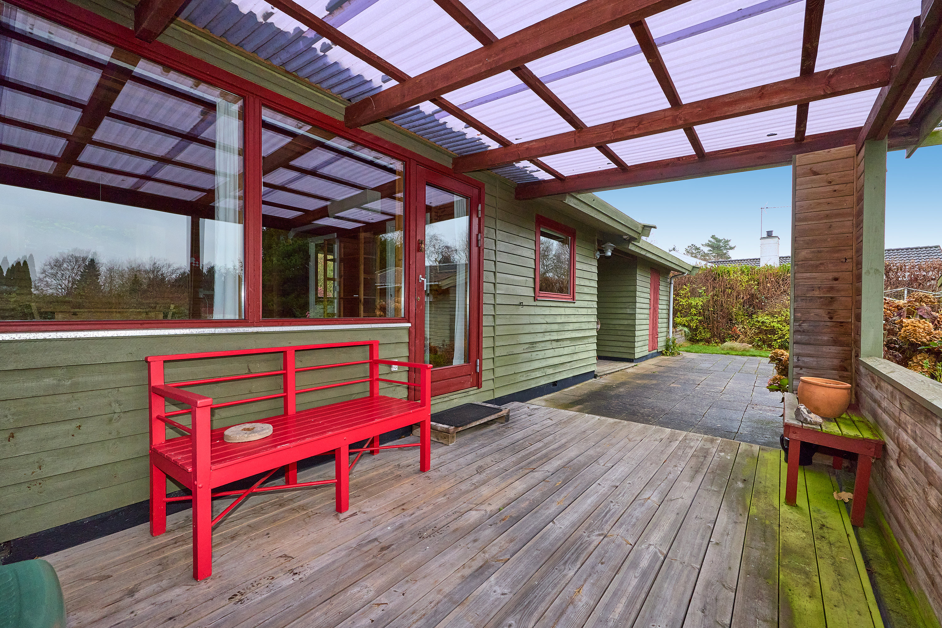 Fremhævet terrasse billede i fuldskærmstilstand. Billede af Nordvænget 10, Bonderup, 3250 Gilleleje