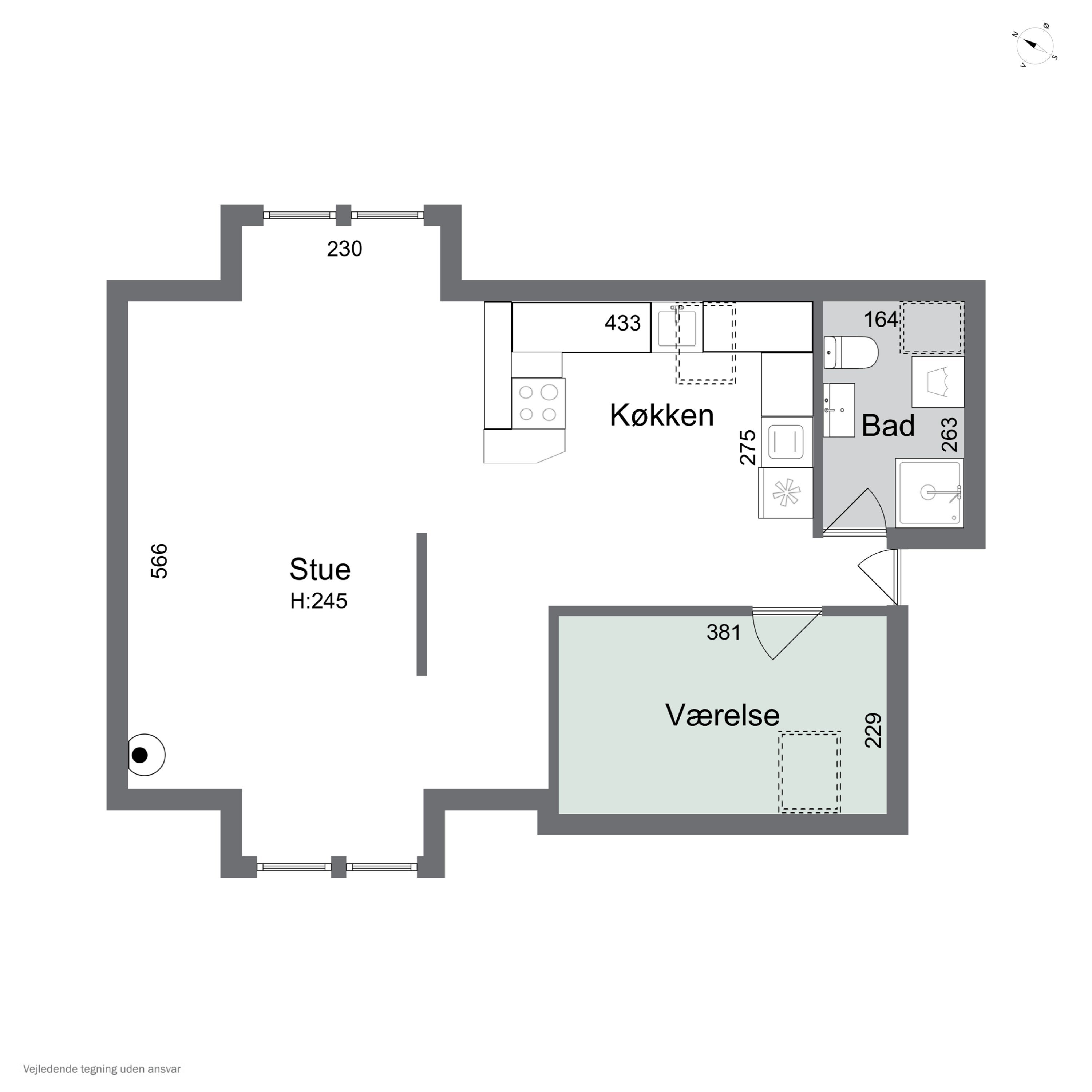 Plantegninger billede af Kalundborgvej 96, 1. tv., Jernbjerg, 4200 Slagelse