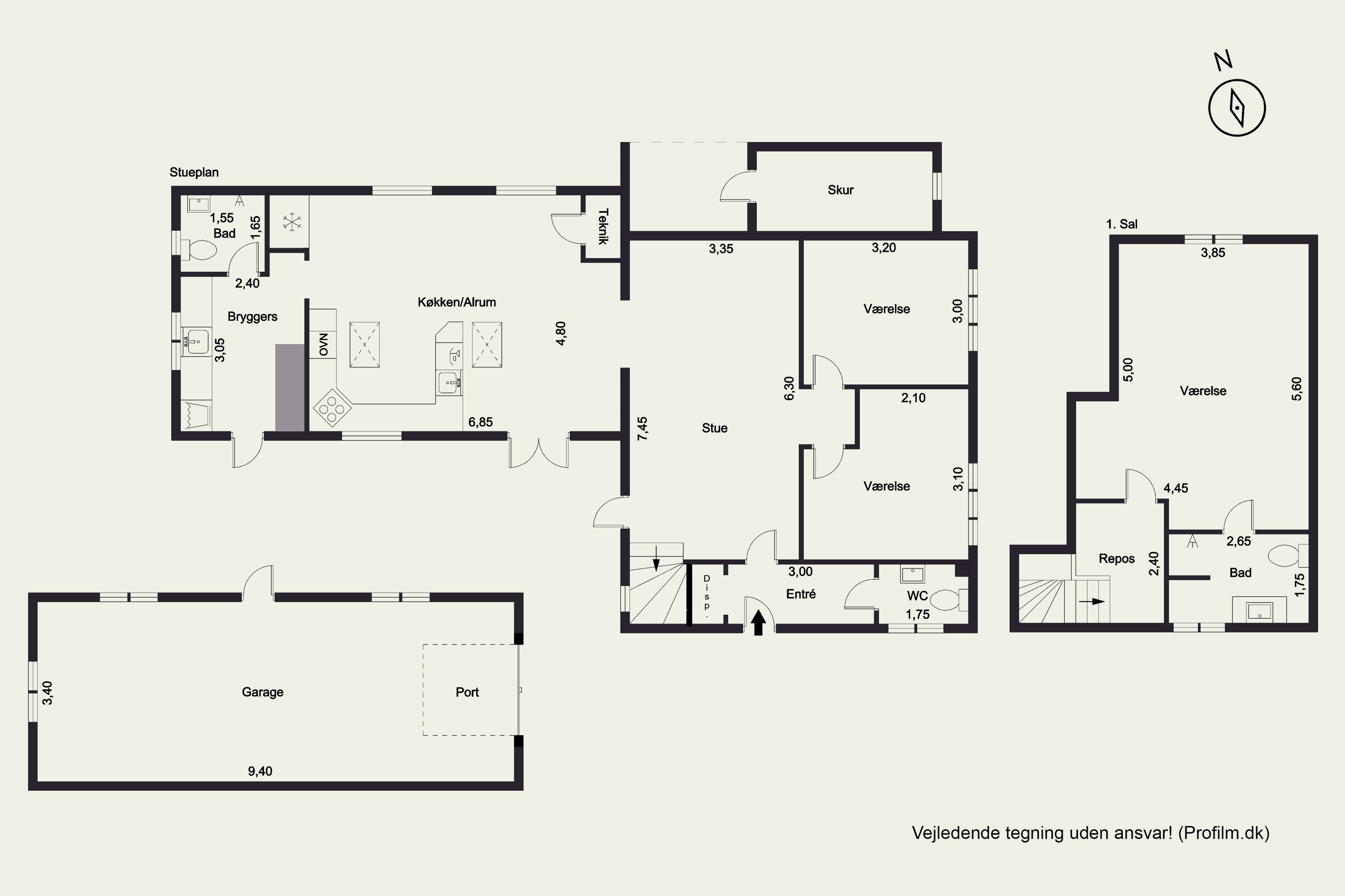 Plantegninger billede af Byvej 61, 3600 Frederikssund