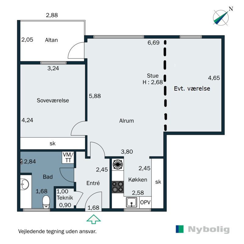 Plantegninger billede af Banegårdsparken 13, st.., 8300 Odder
