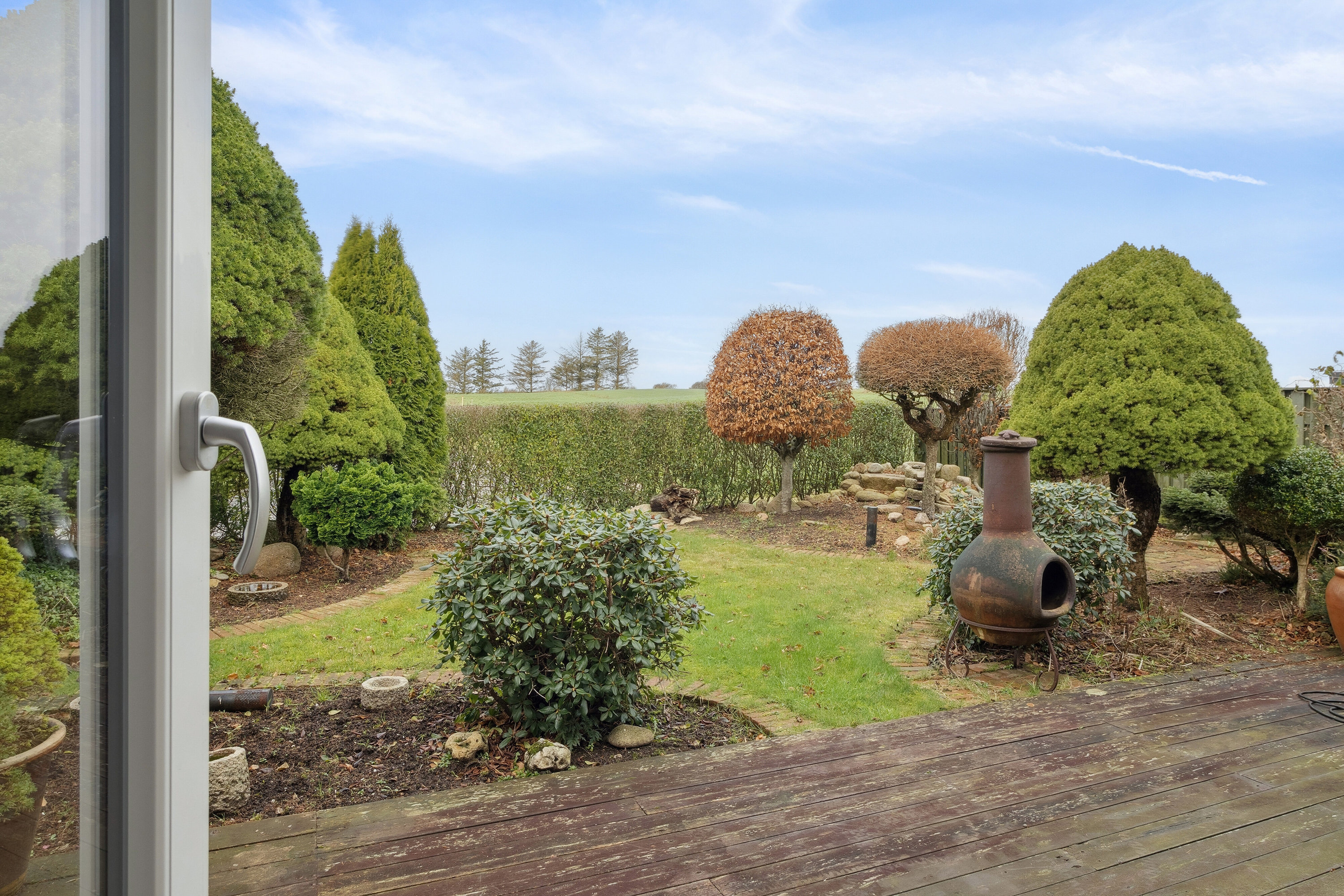 Fremhævet set fra haven billede i fuldskærmstilstand. Billede af Birkeparken 3, 7760 Hurup Thy