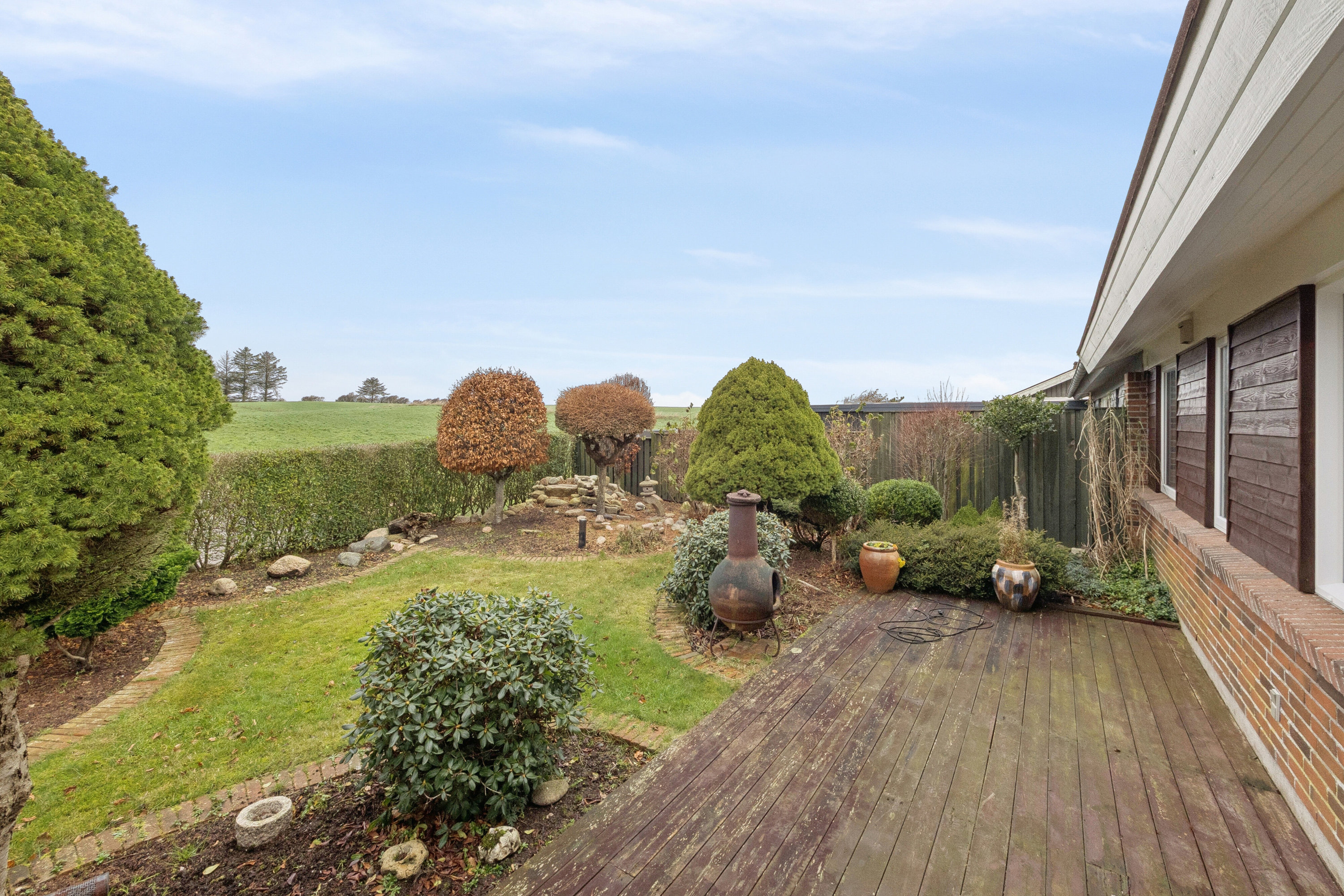 Fremhævet set fra haven billede i fuldskærmstilstand. Billede af Birkeparken 3, 7760 Hurup Thy