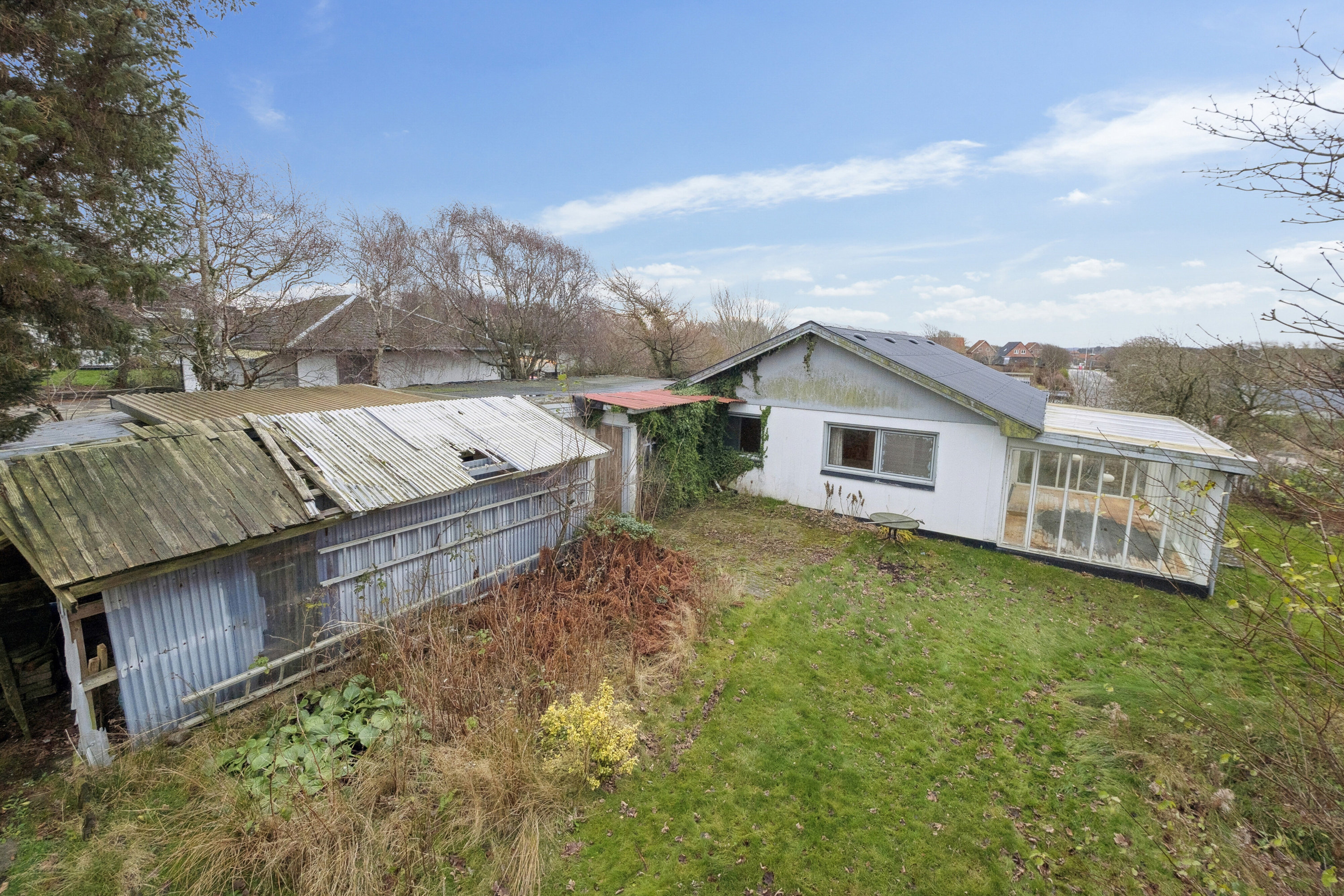 Fremhævet set fra haven billede i fuldskærmstilstand. Billede af Skolegade 7, 7755 Bedsted Thy