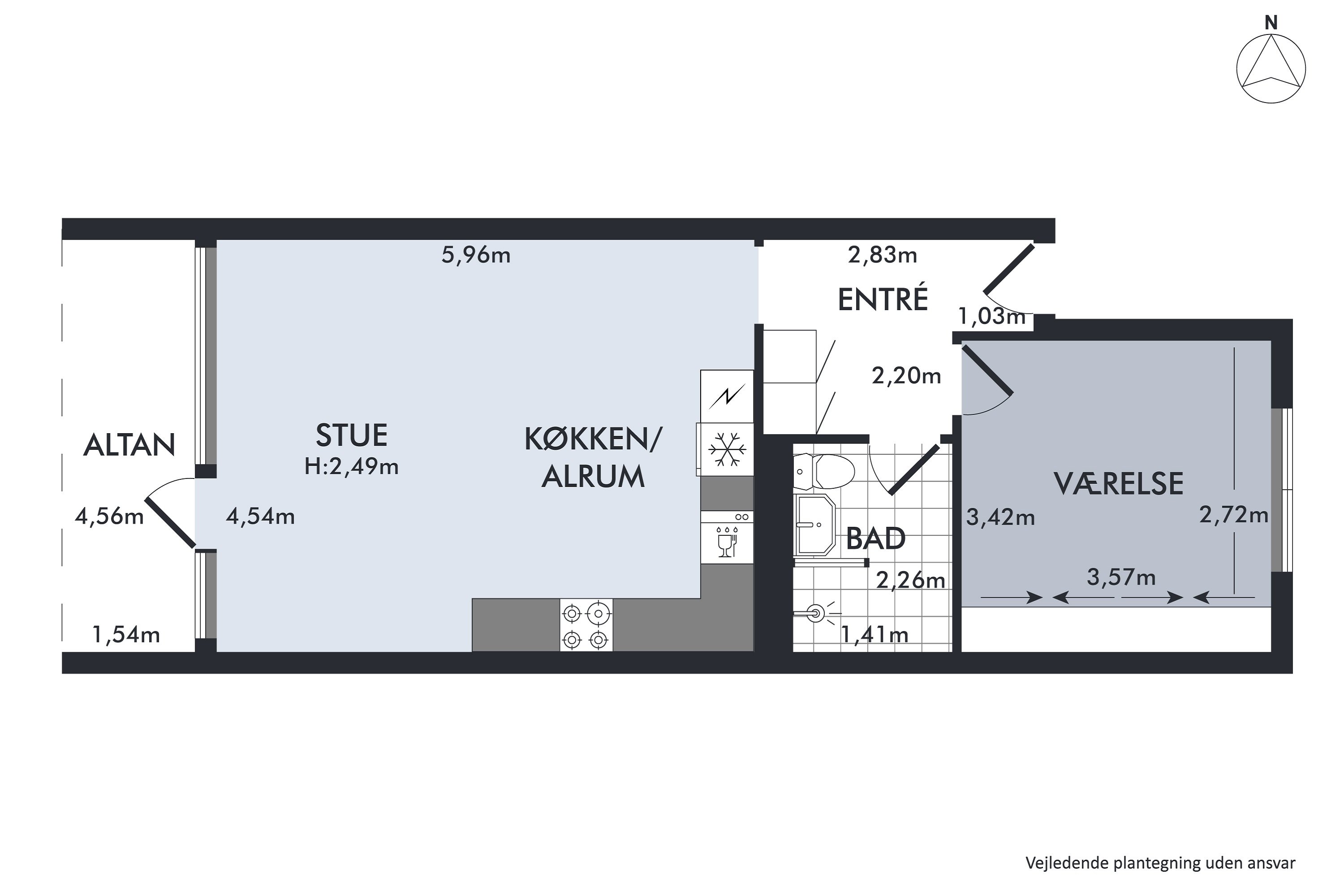 Plantegninger billede af Roskildevej 55, 3. 313., 2000 Frederiksberg