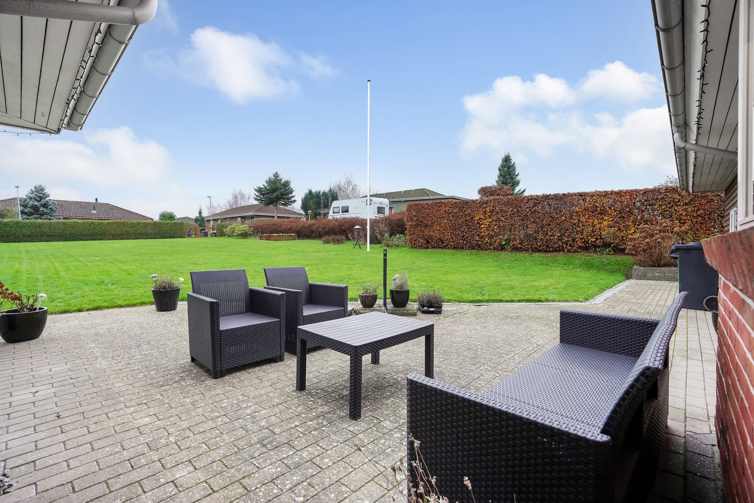 Fremhævet terrasse billede i fuldskærmstilstand. Billede af Sydmarksvej 13, Verninge, 5690 Tommerup