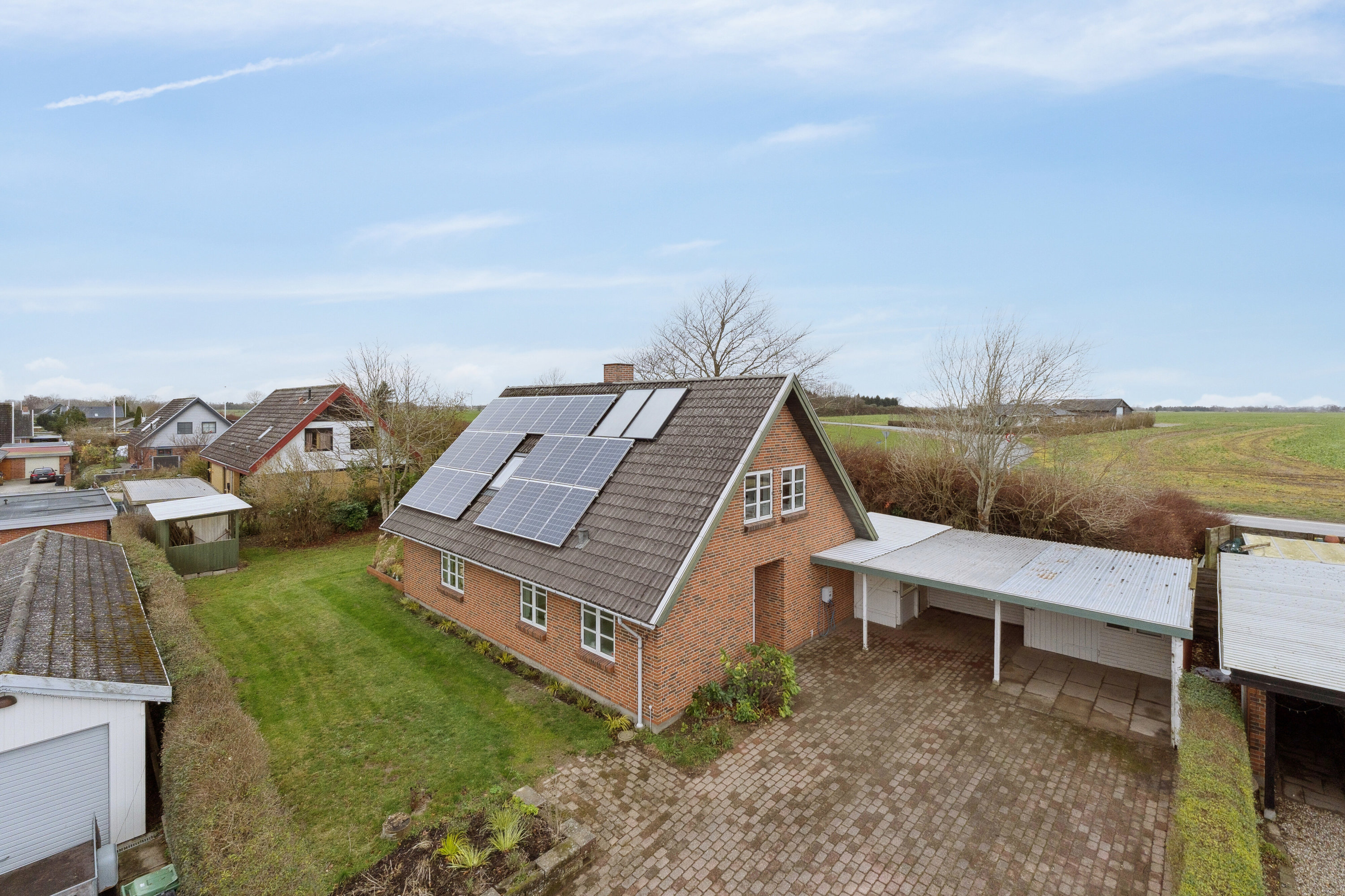 Fremhævet luftfoto billede i fuldskærmstilstand. Billede af Næråparken 8, Sønder Nærå, 5792 Årslev