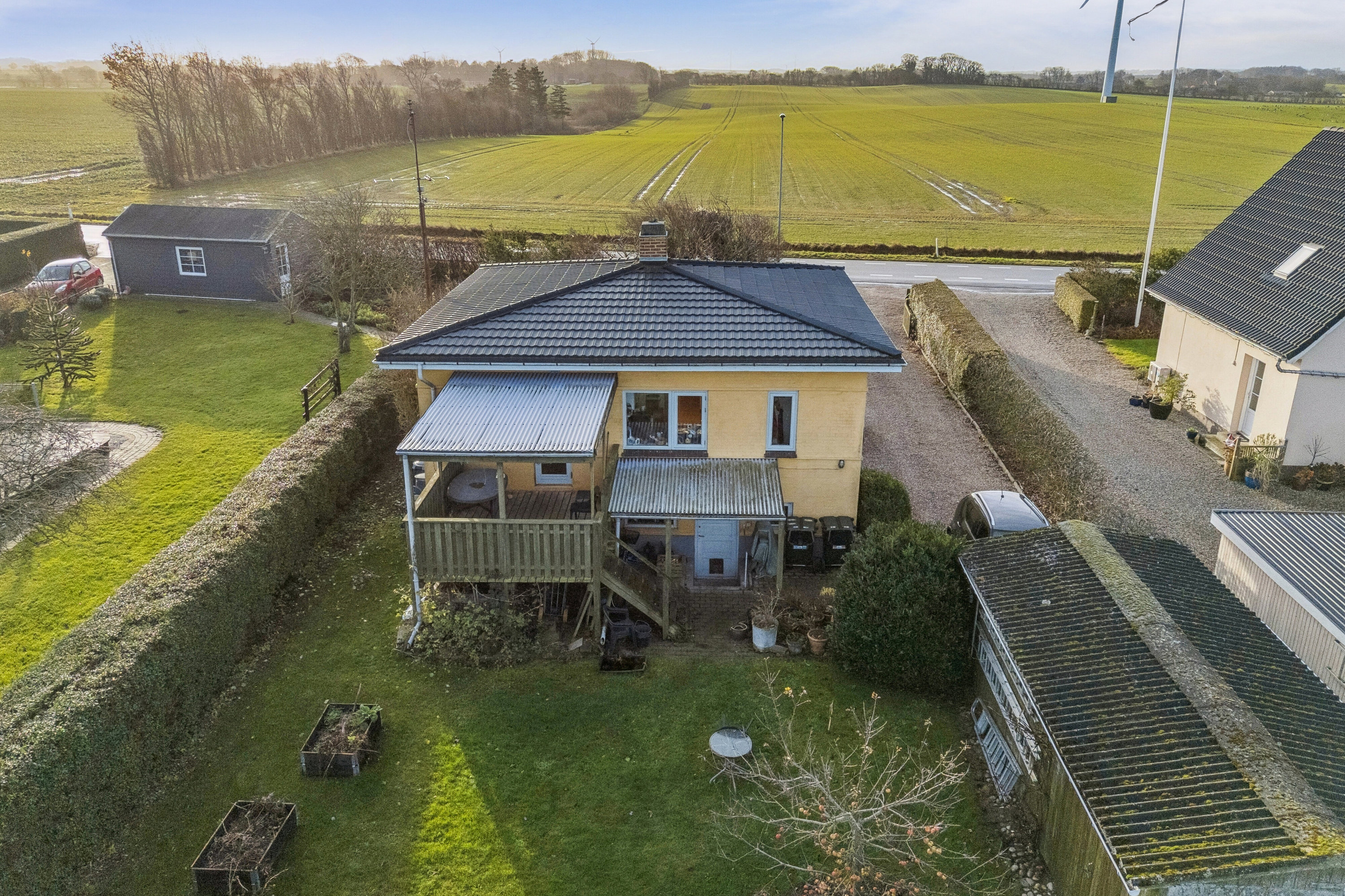 Fremhævet luftfoto billede i fuldskærmstilstand. Billede af Spodsbjergvej 159, Gammel Skrøbelev, 5900 Rudkøbing