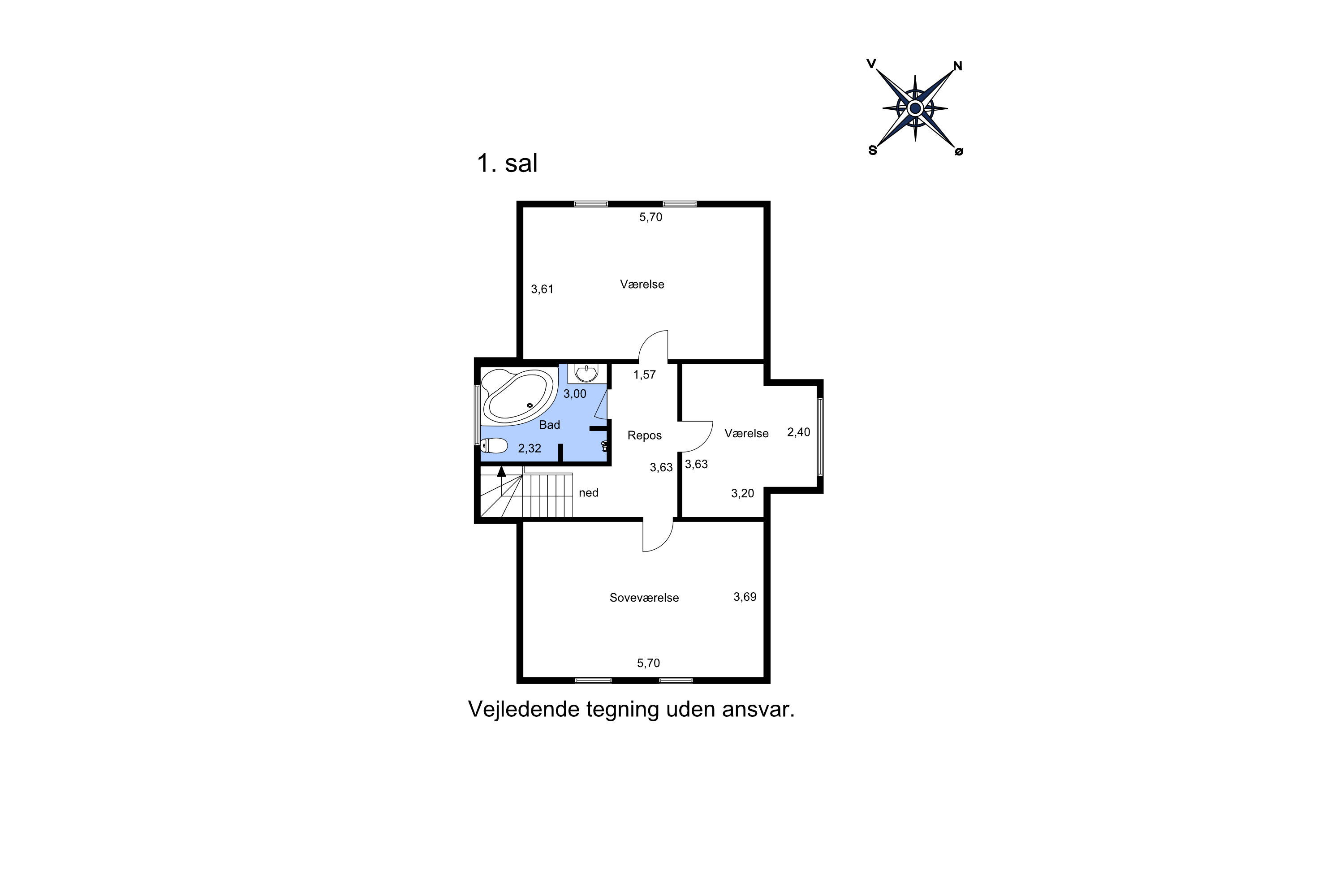 Plantegninger billede af Vestergade 25, 9440 Aabybro