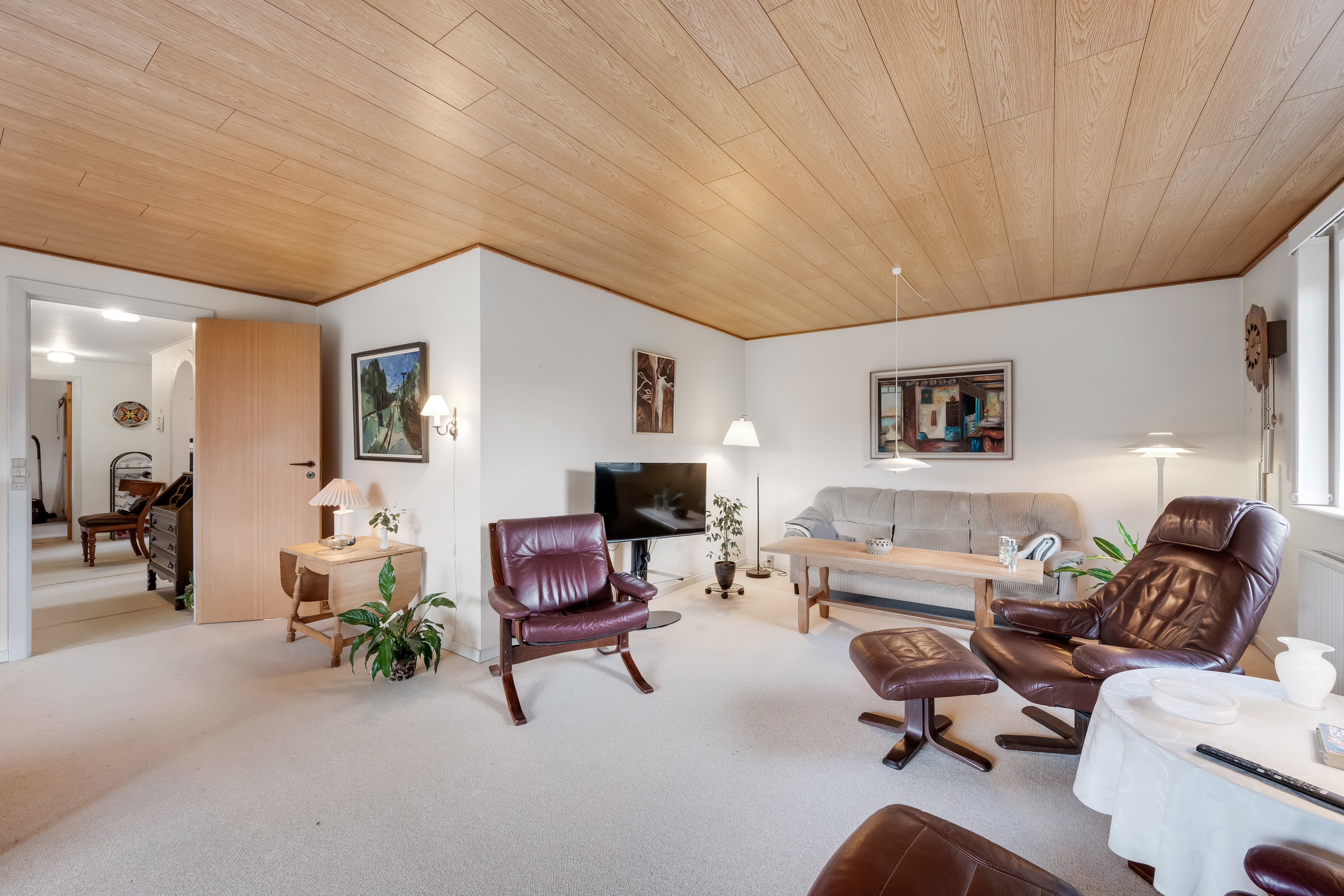 Fremhævet stue billede i fuldskærmstilstand. Billede af Åbrinken 28, 6900 Skjern