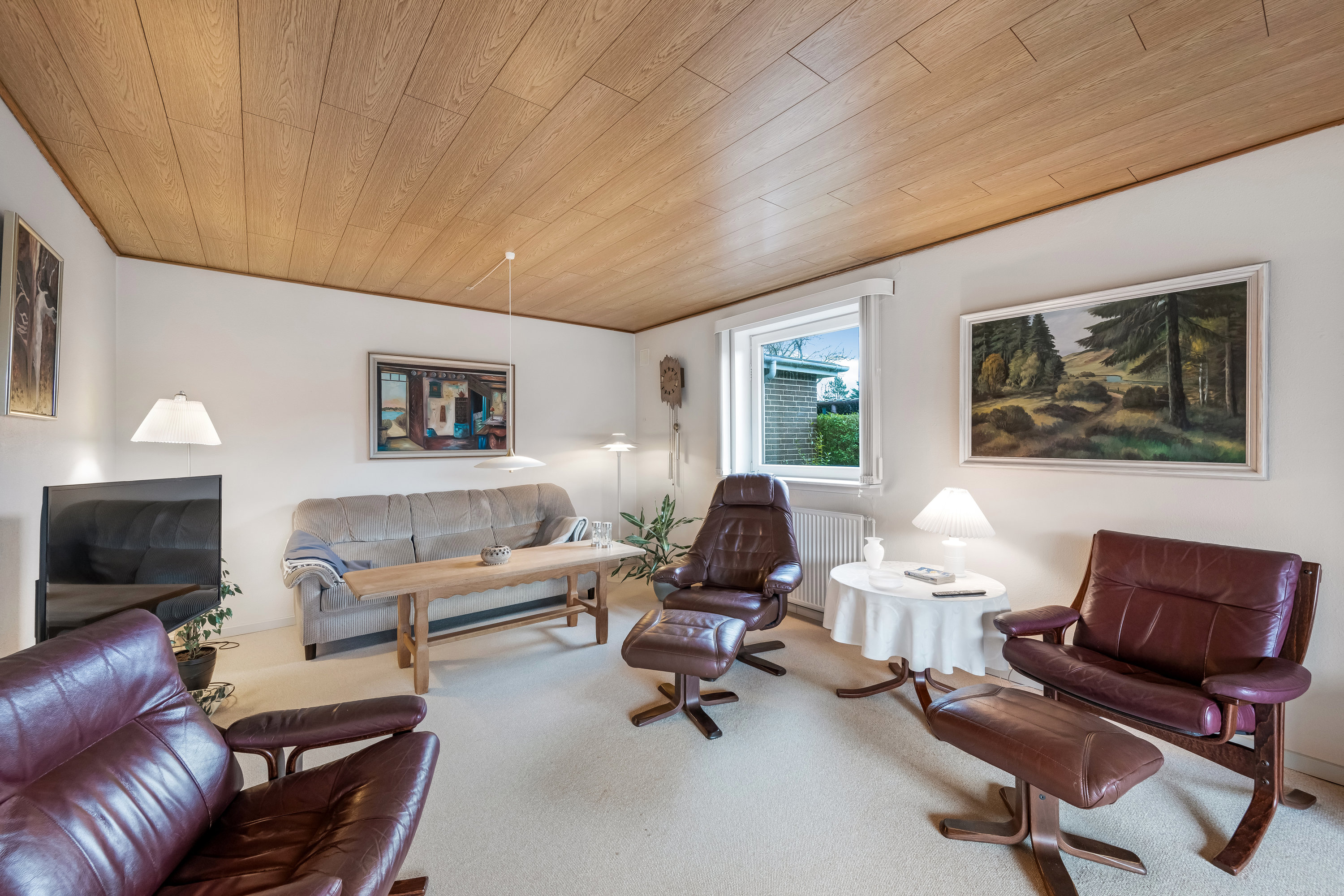 Fremhævet stue billede i fuldskærmstilstand. Billede af Åbrinken 28, 6900 Skjern