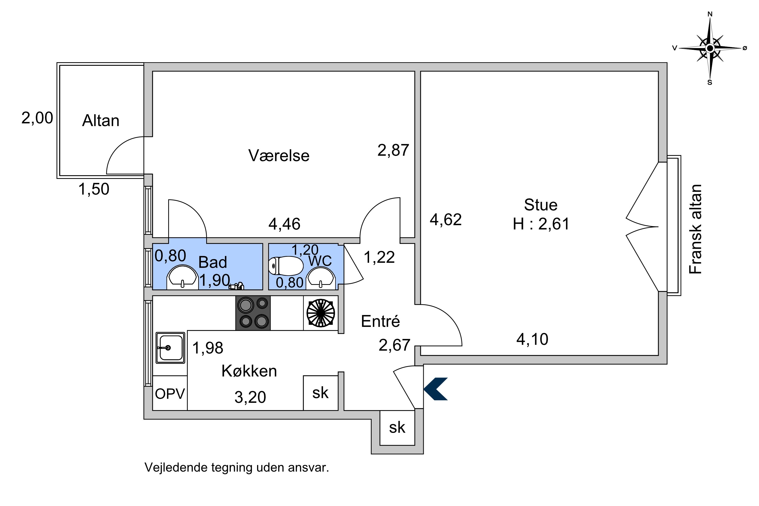 Plantegninger billede af Skodsborg Strandvej 153, 2. th., 2942 Skodsborg