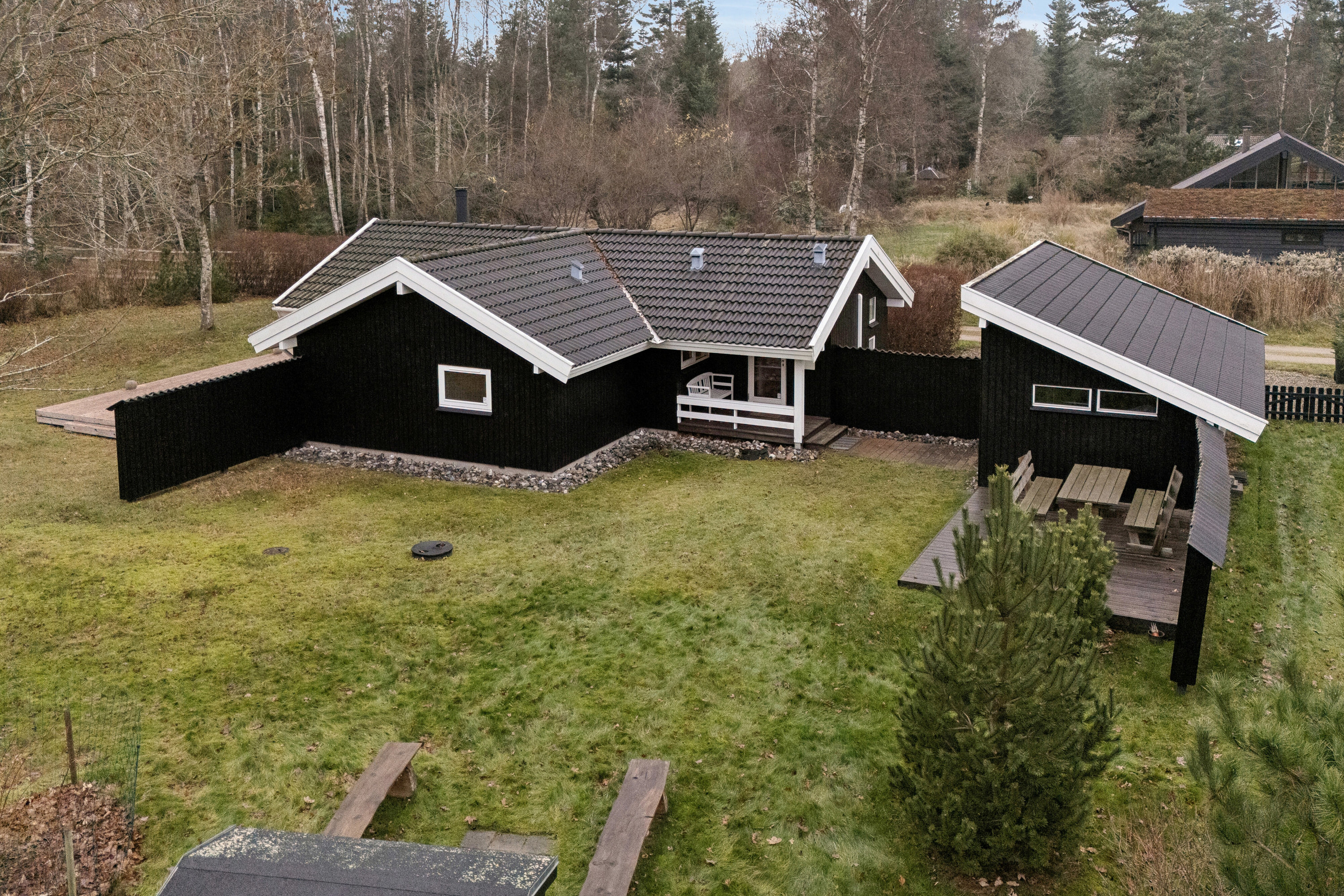 Fremhævet luftfoto billede i fuldskærmstilstand. Billede af Annettevænget 11, Gudmindrup Lyng, 4573 Højby