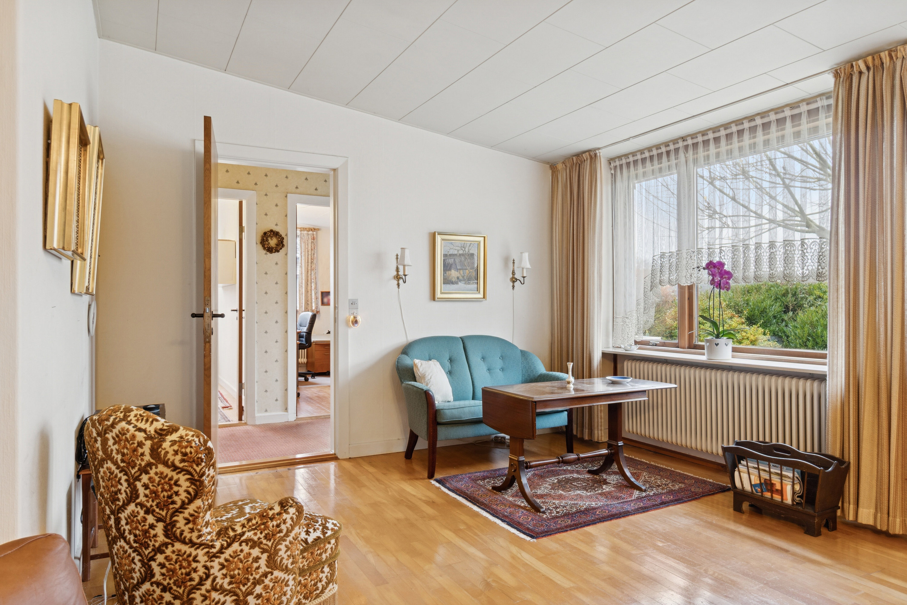 Fremhævet stue billede i fuldskærmstilstand. Billede af Havevej 48, 4700 Næstved