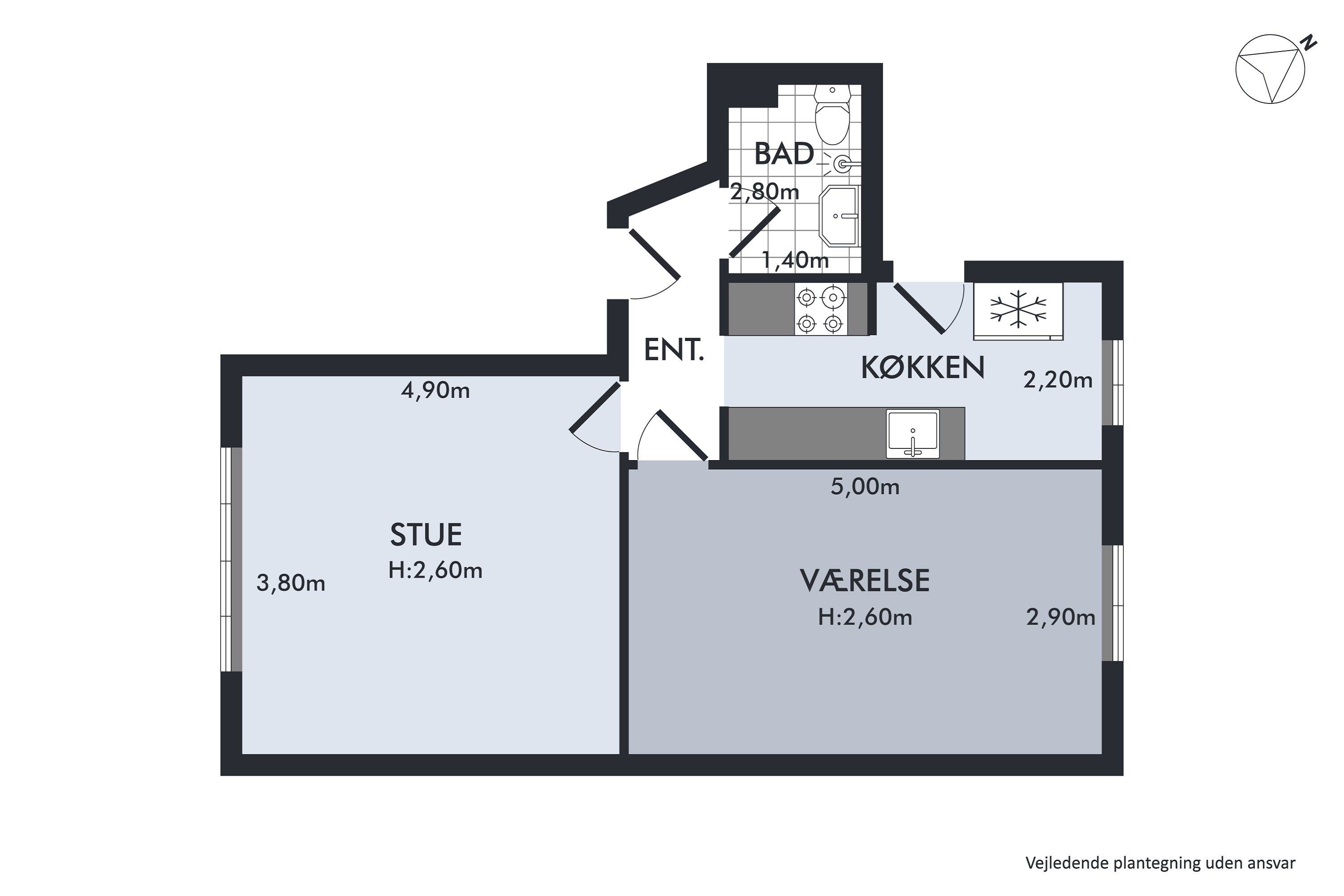 Plantegninger billede af Brønshøj Kirkevej 4, 3. th., 2700 Brønshøj