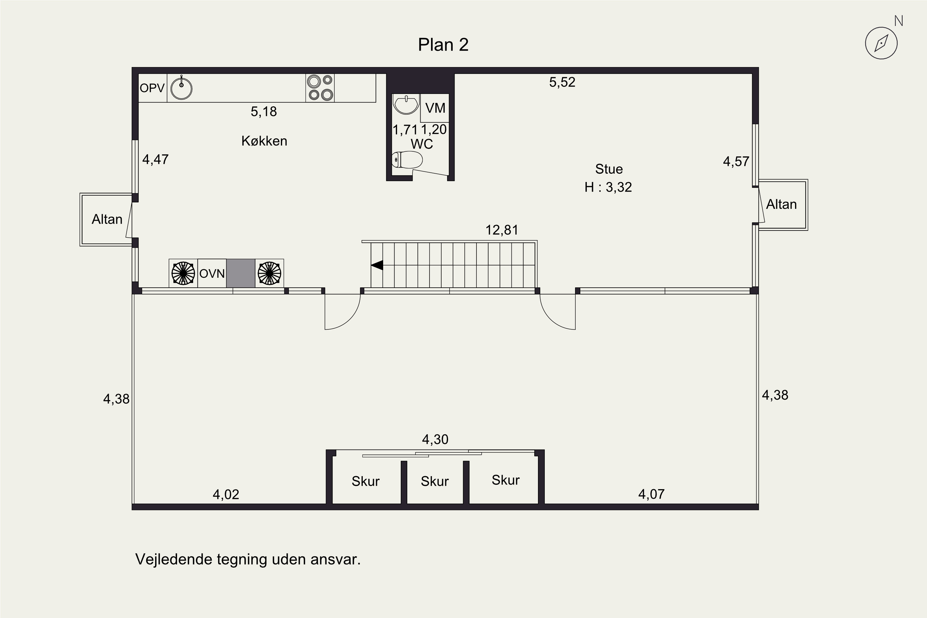 Plantegninger billede af Pilehøj 8B, 1. th., 3460 Birkerød