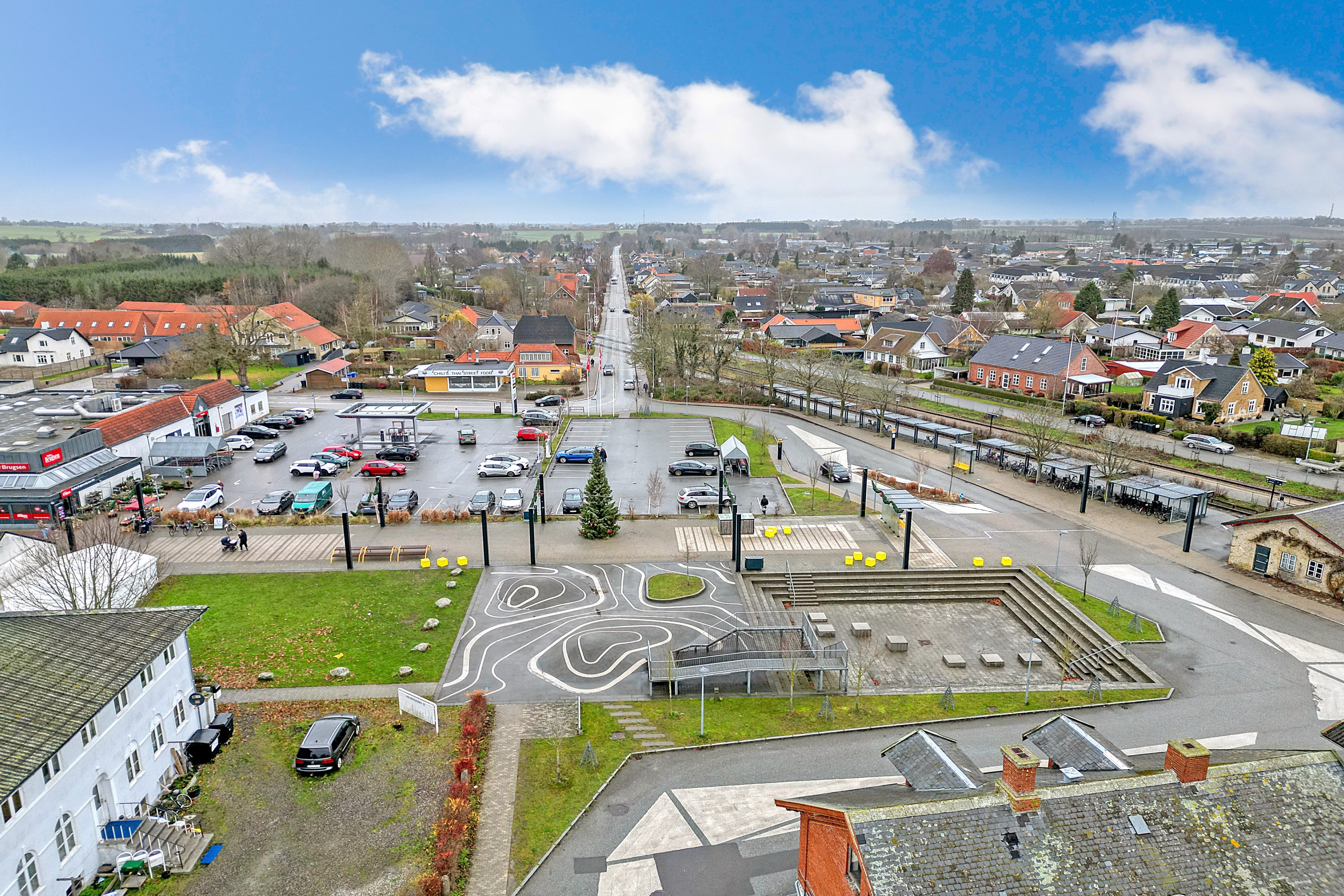 Fremhævet luftfoto billede i fuldskærmstilstand. Billede af Hovedgaden 18, 1., 4622 Havdrup