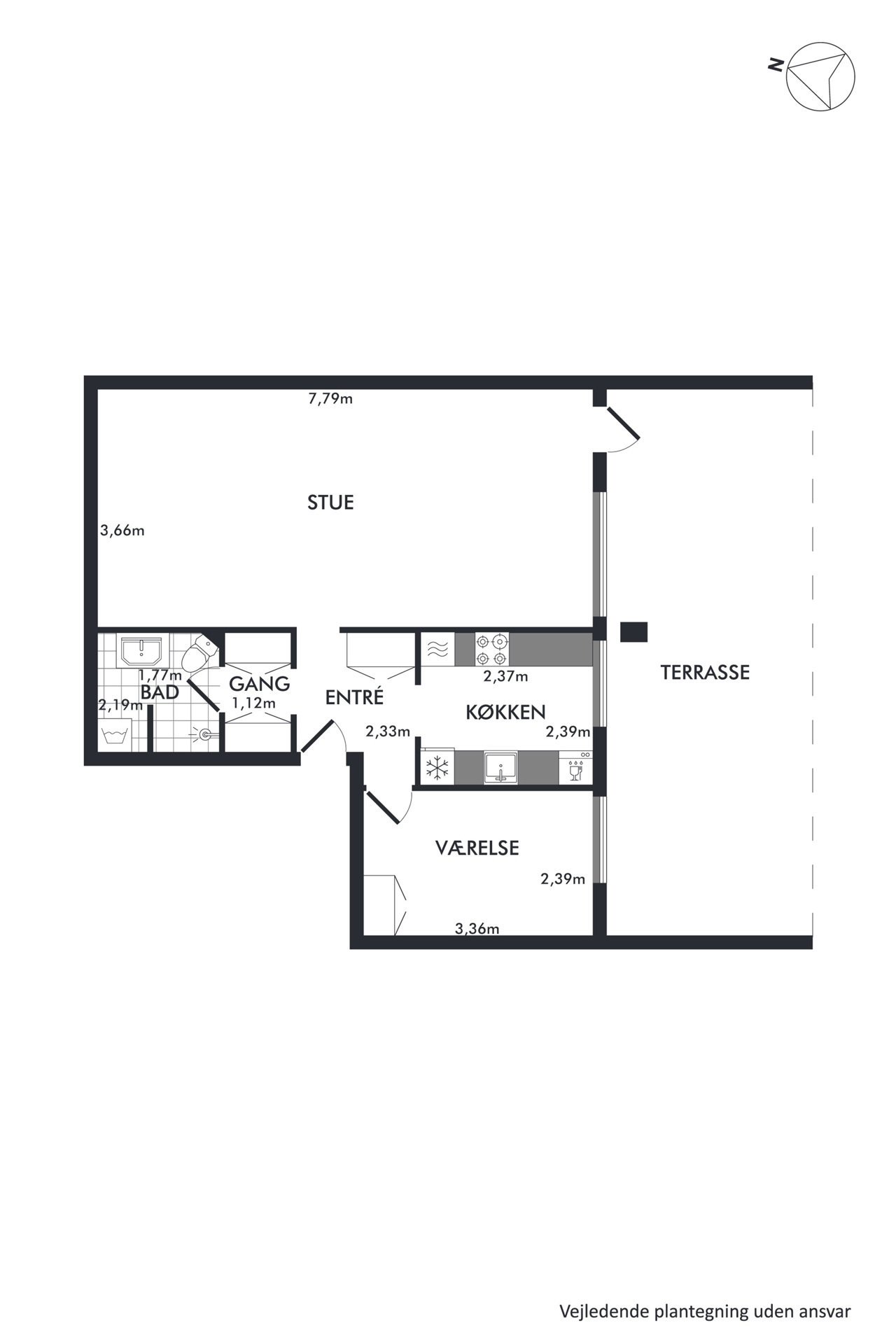 Plantegninger billede af Hoffmannsvej 14, st.. tv., 8220 Brabrand