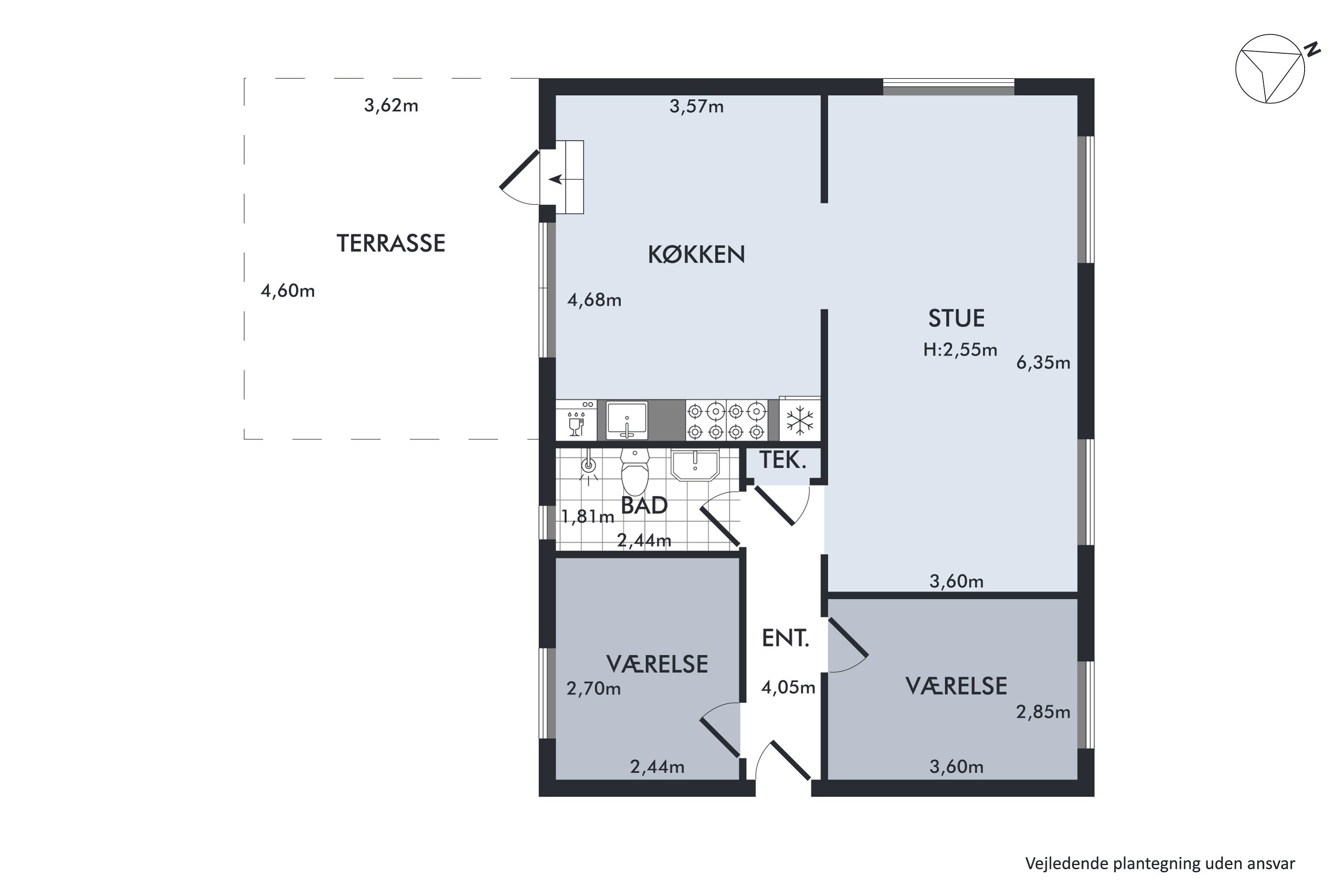 Plantegninger billede af Emdrupvej 155, 1. tv., 2400 København NV