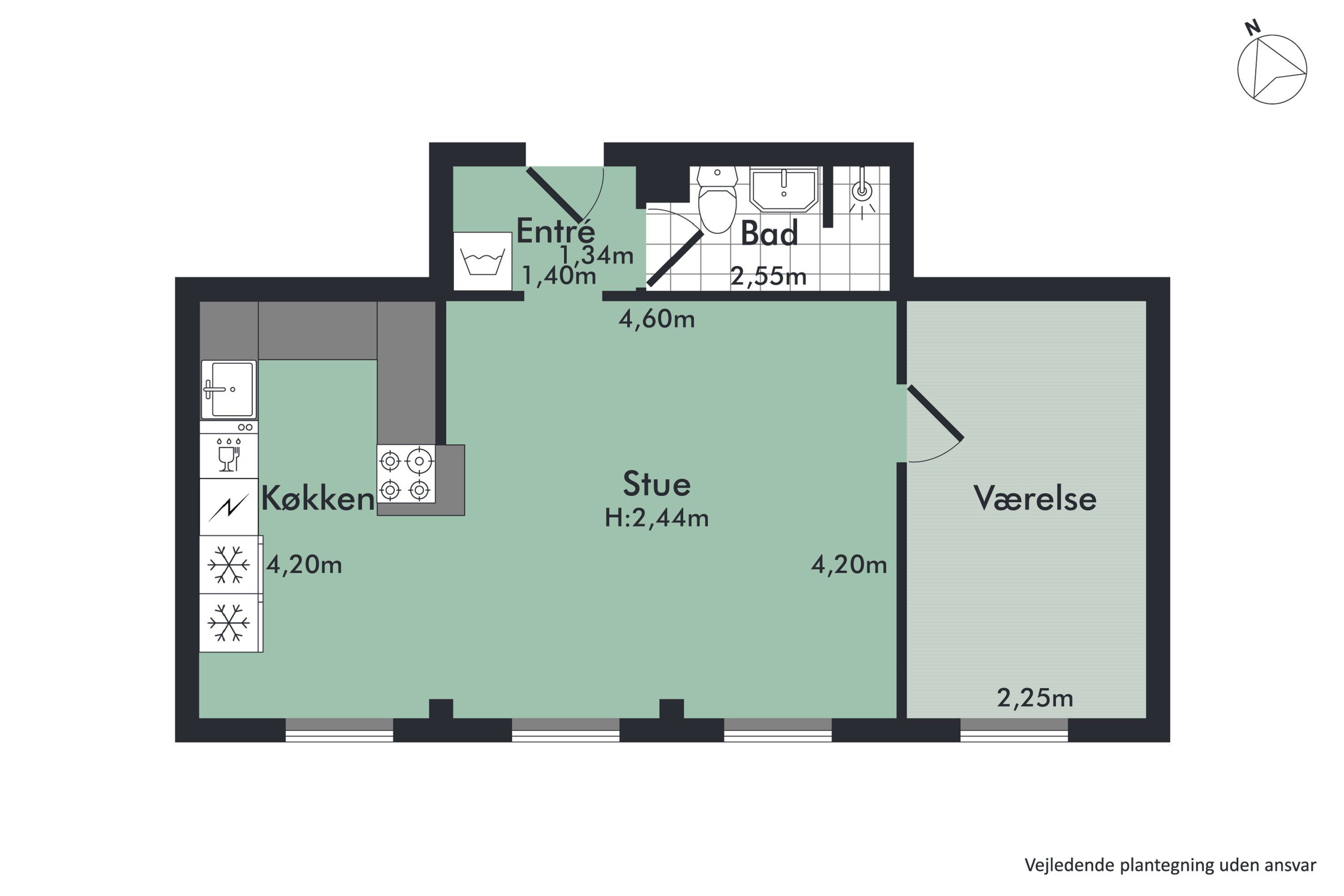 Plantegninger billede af Årestrupsvej 26, 2. mf., Vejgaard, 9000 Aalborg