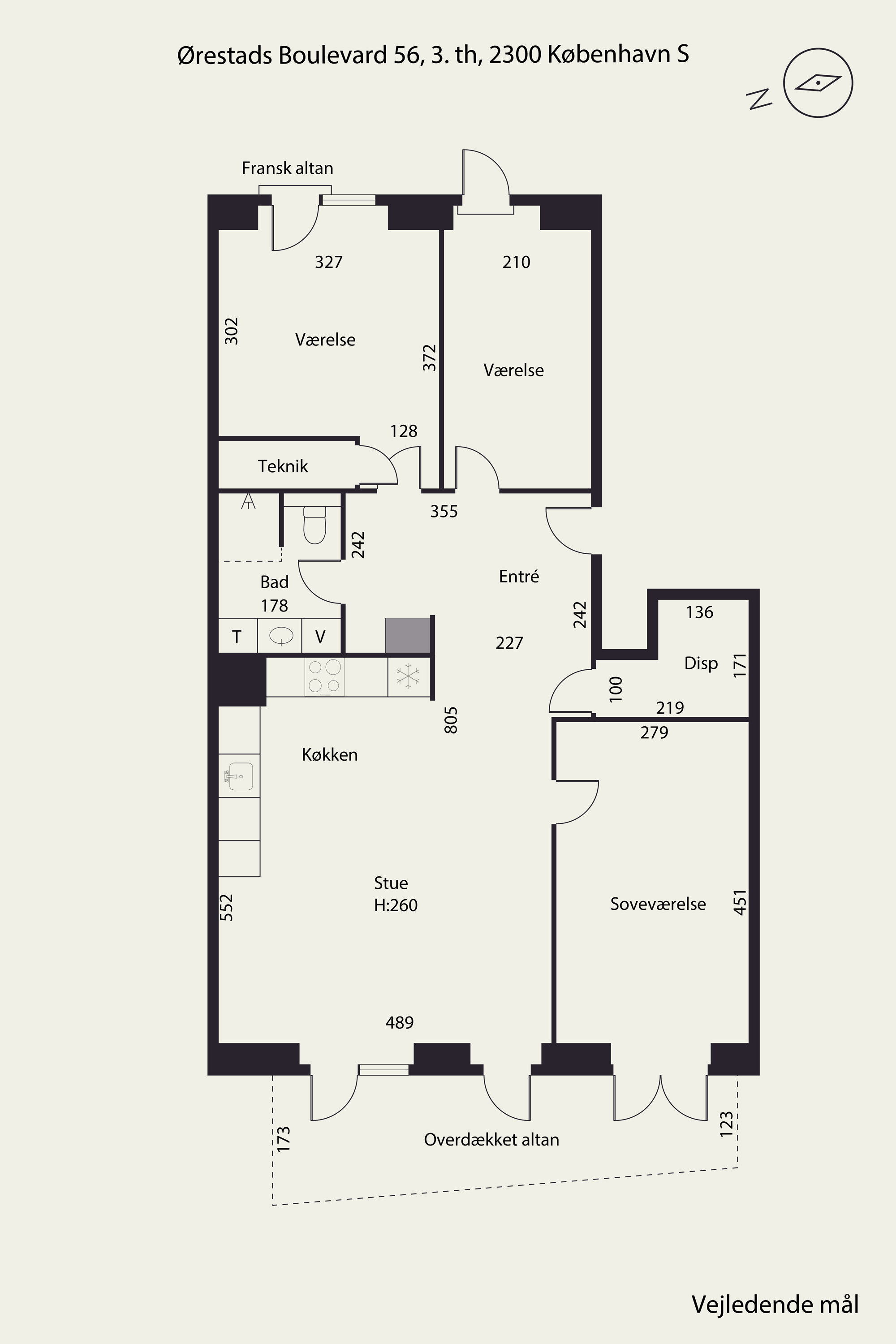 Plantegninger billede af Ørestads Boulevard 56, 3. th., 2300 København S