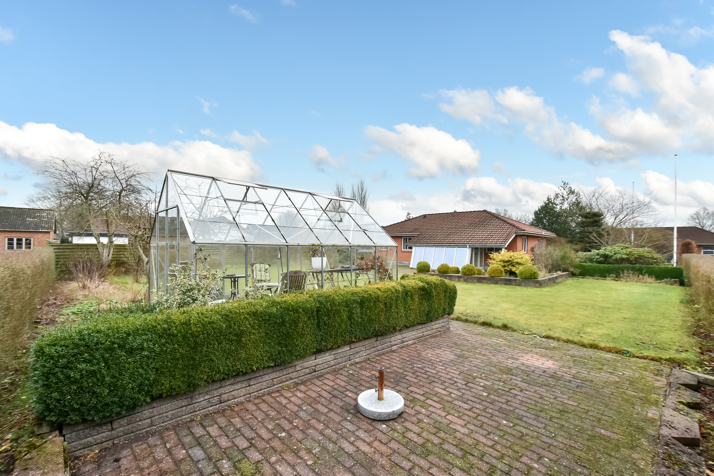 Fremhævet terrasse billede i fuldskærmstilstand. Billede af Tømmerpladsen 7, Simmelkær, 7451 Sunds