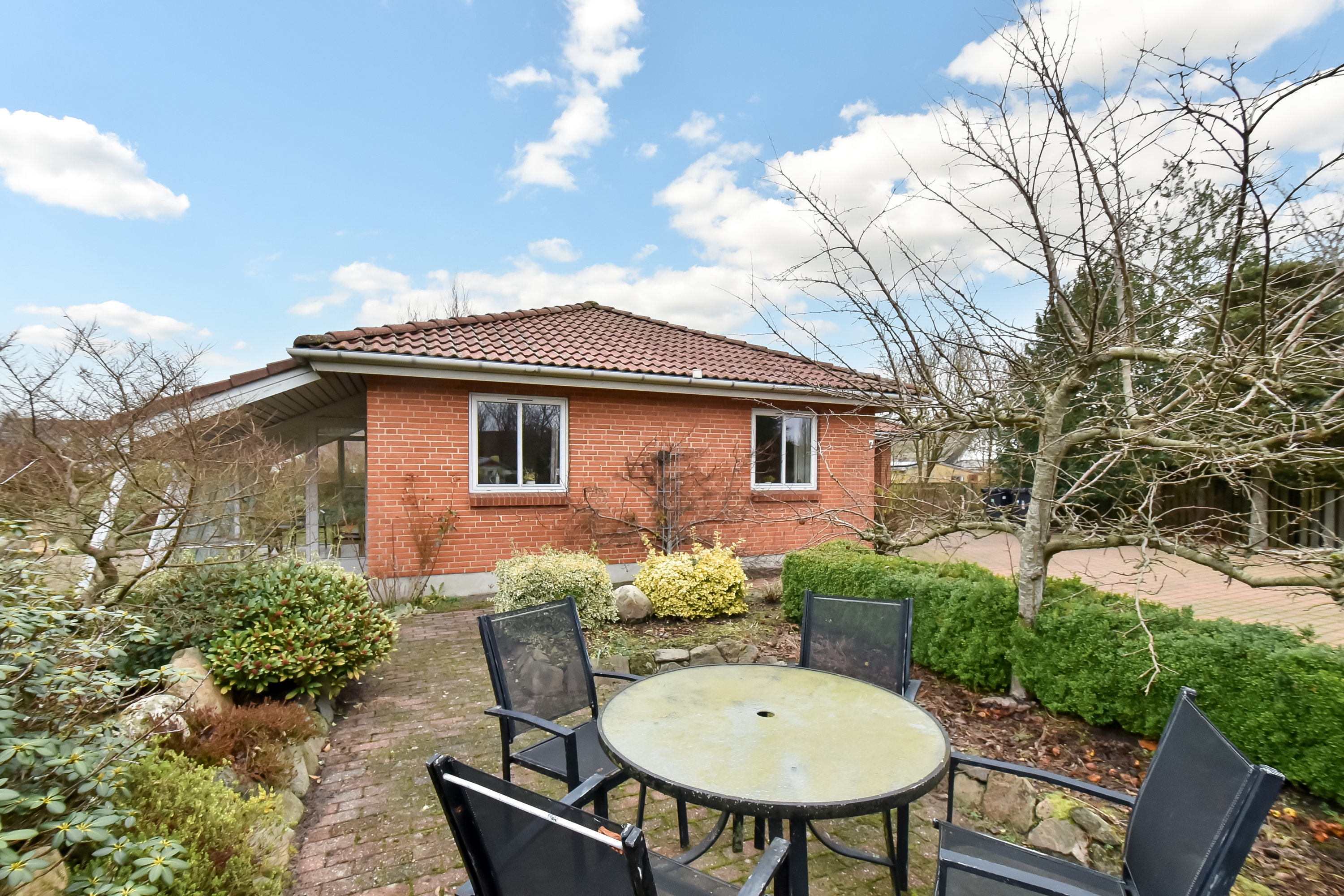 Fremhævet terrasse billede i fuldskærmstilstand. Billede af Tømmerpladsen 7, Simmelkær, 7451 Sunds