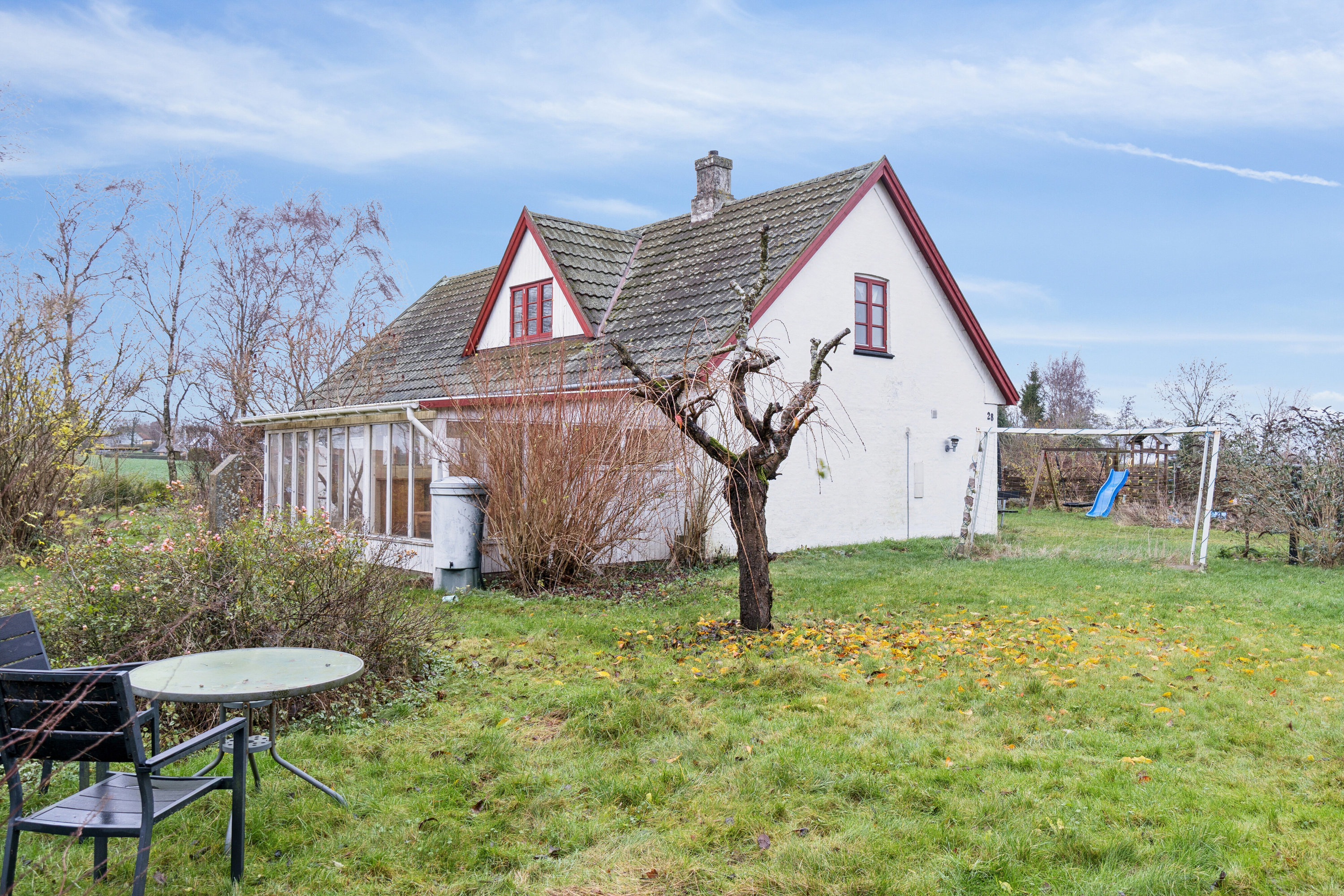 Fremhævet set fra haven billede i fuldskærmstilstand. Billede af Katrinevej 28, Gimlinge, 4200 Slagelse