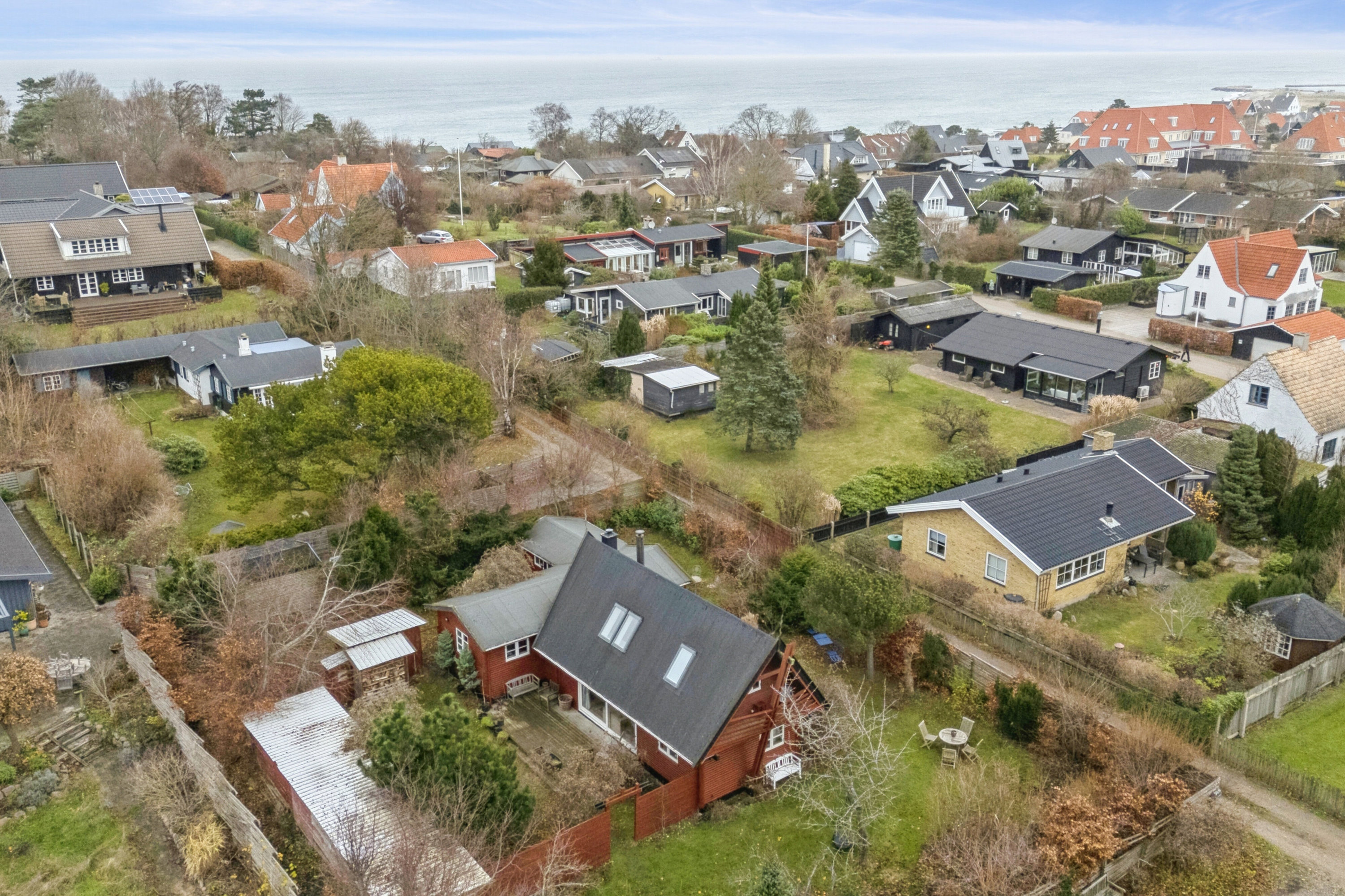 Fremhævet luftfoto billede i fuldskærmstilstand. Billede af Elmevej 3, 3250 Gilleleje