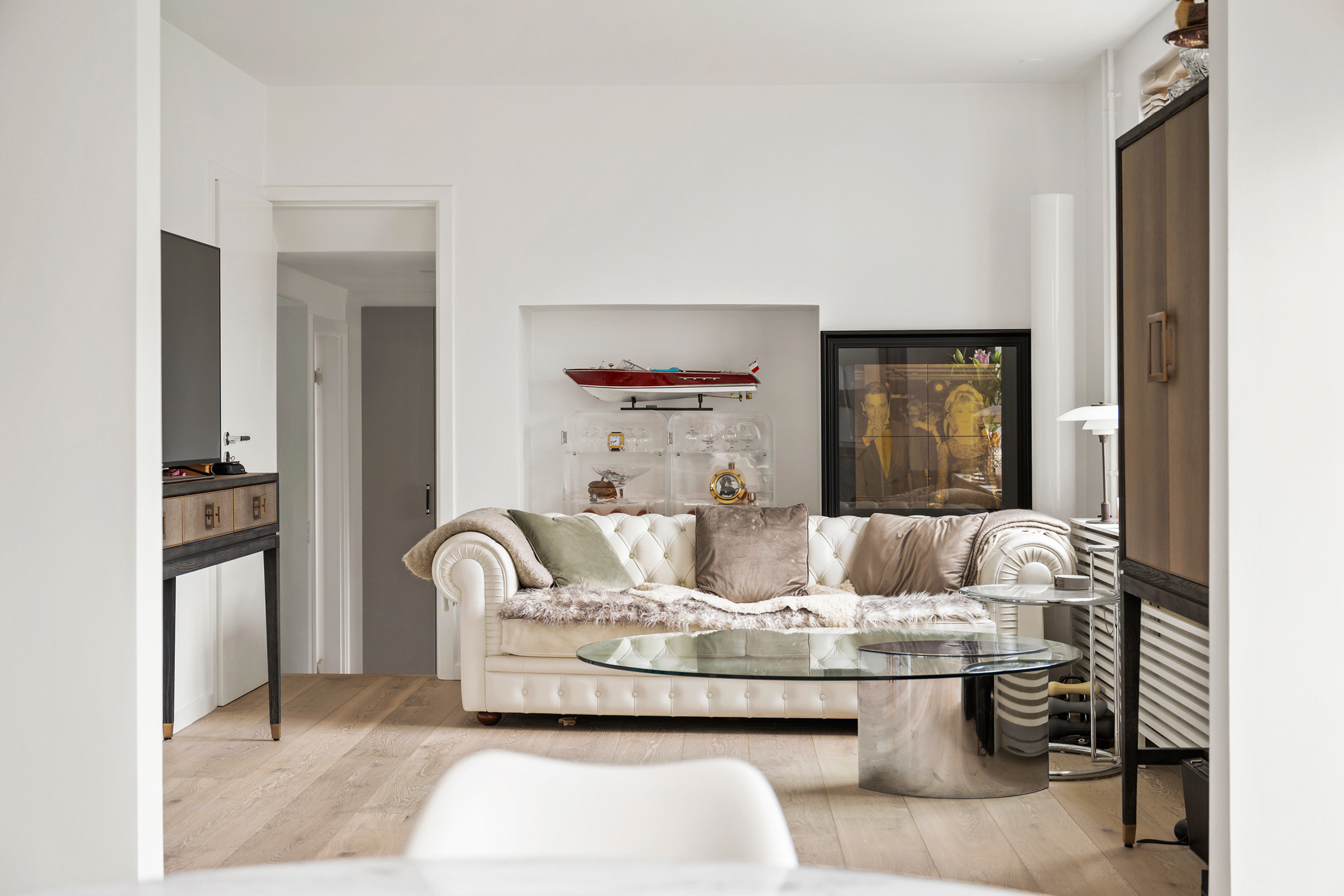 Fremhævet stue billede i fuldskærmstilstand. Billede af Marievej 16B, st.., 2950 Vedbæk