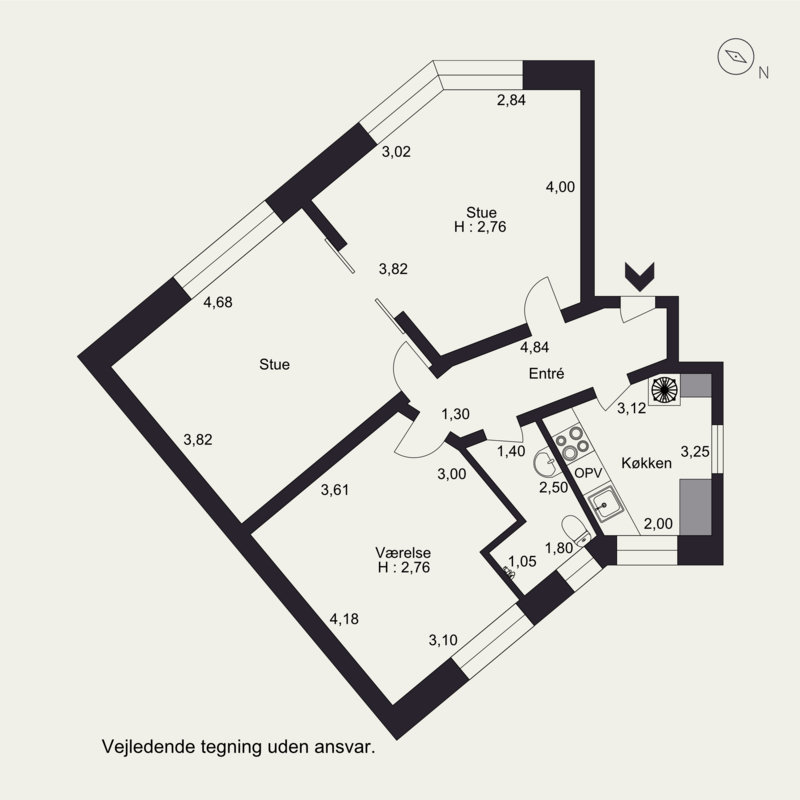 Plantegninger billede af Ivar Huitfeldts Gade 72, st.. th., Trøjborg, 8200 Aarhus N