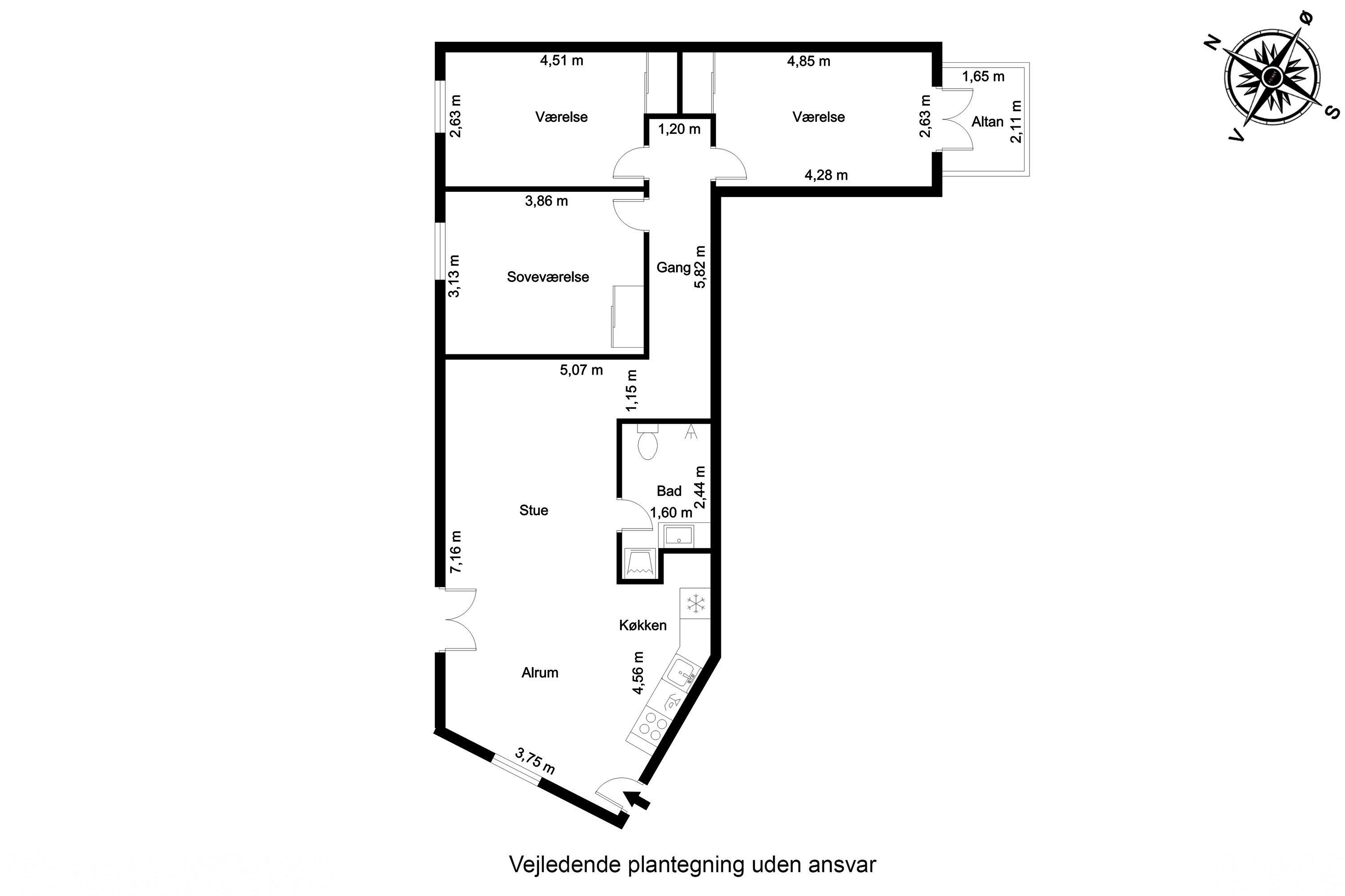 Plantegninger billede af Østre Stationsvej 37L, st.. 1., 5000 Odense C