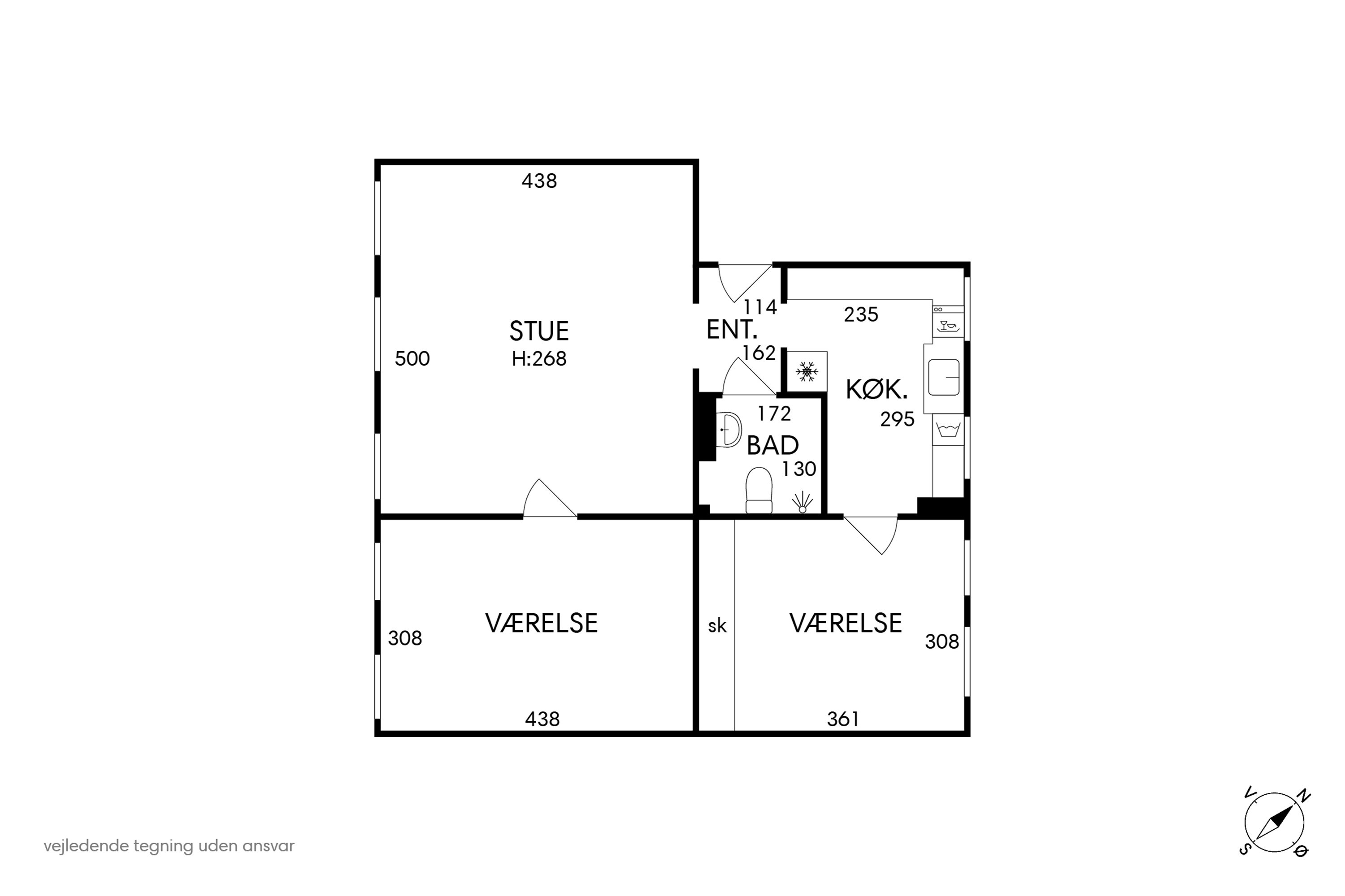 Plantegninger billede af Fredericiagade 36, 2. tv., 1310 København K