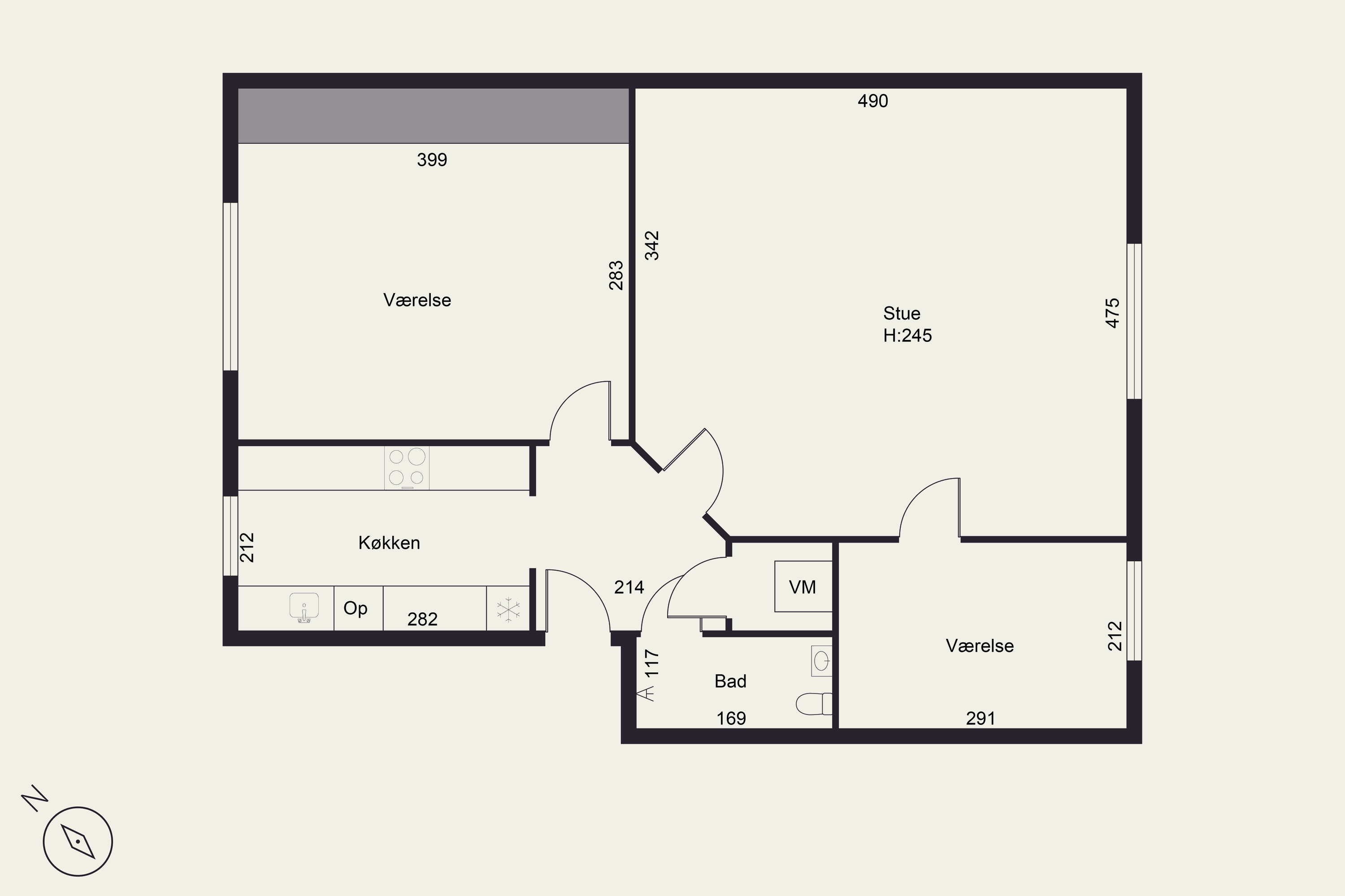 Plantegninger billede af Helge Rodes Vej 13, st.. tv., 8210 Aarhus V