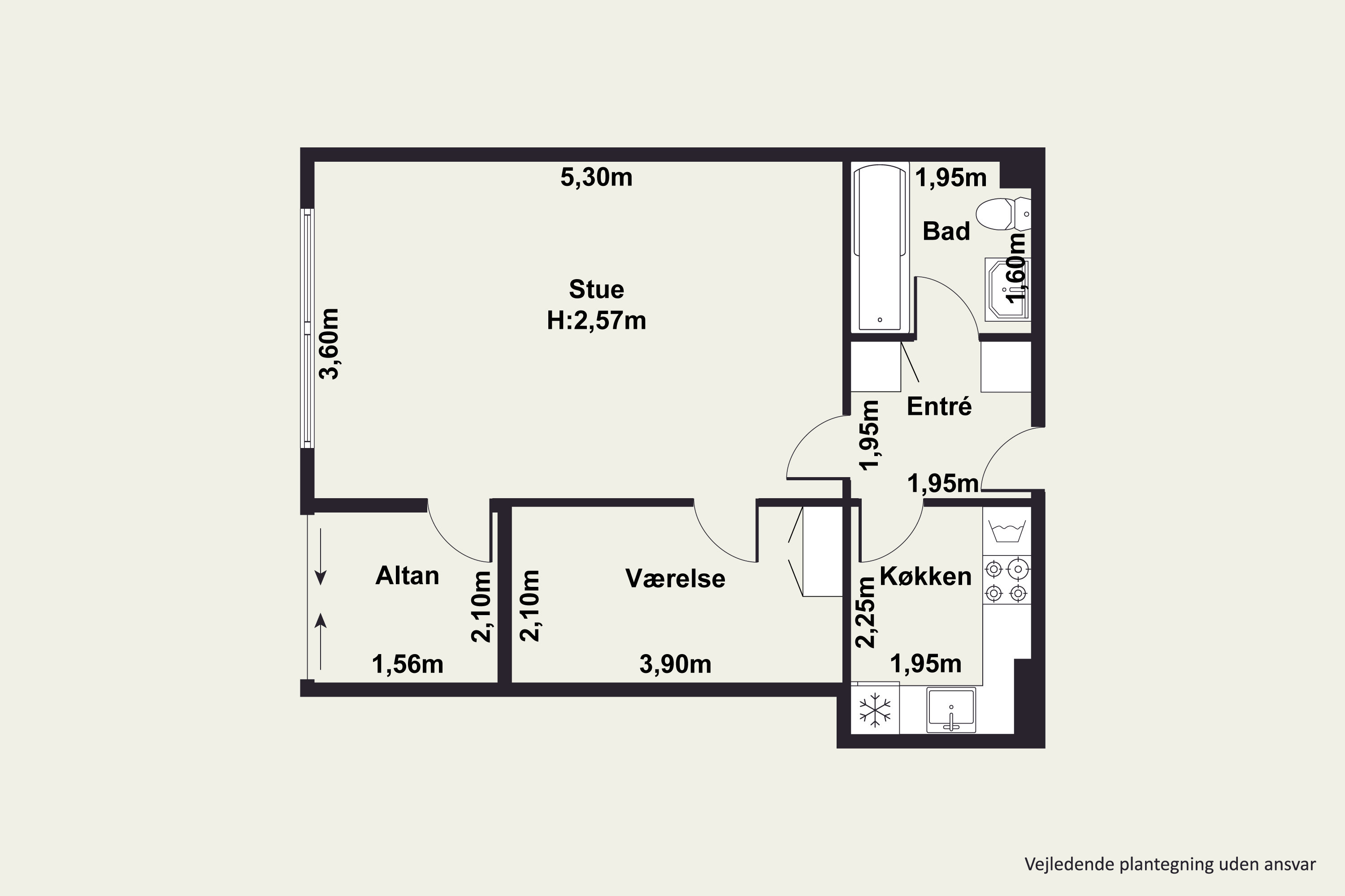 Plantegninger billede af Skelvangsvej 187, 1. mf., 8920 Randers NV