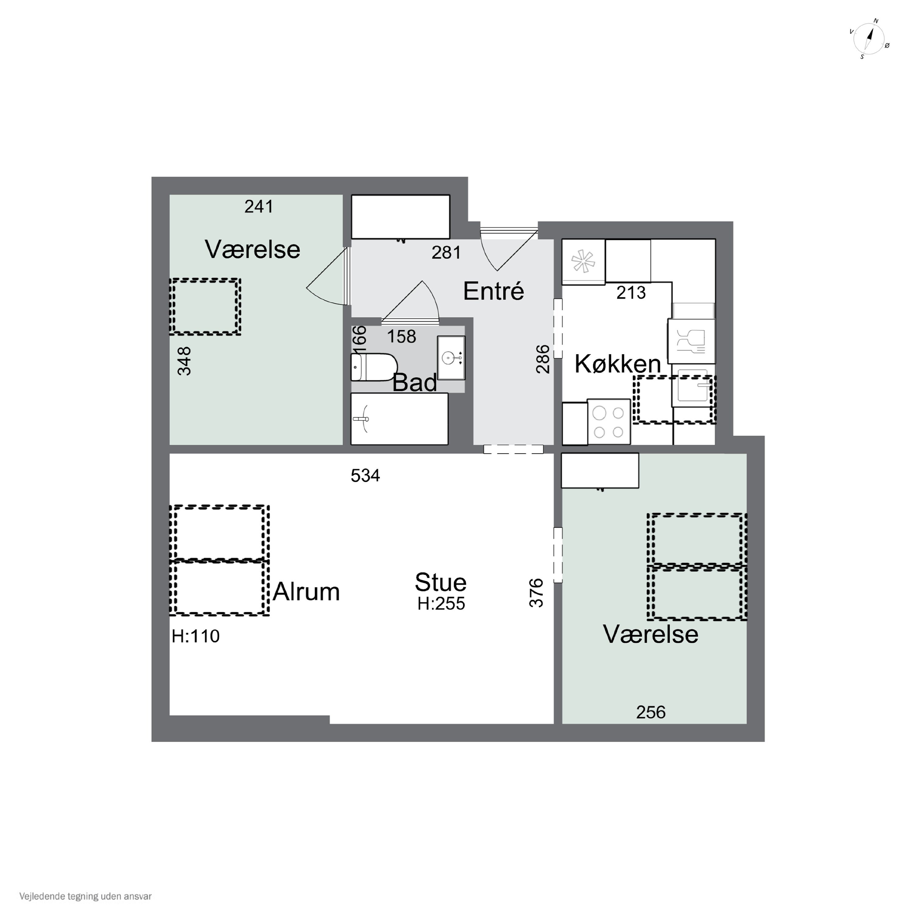 Plantegninger billede af Kongebakken 48, 3. tv., 4000 Roskilde