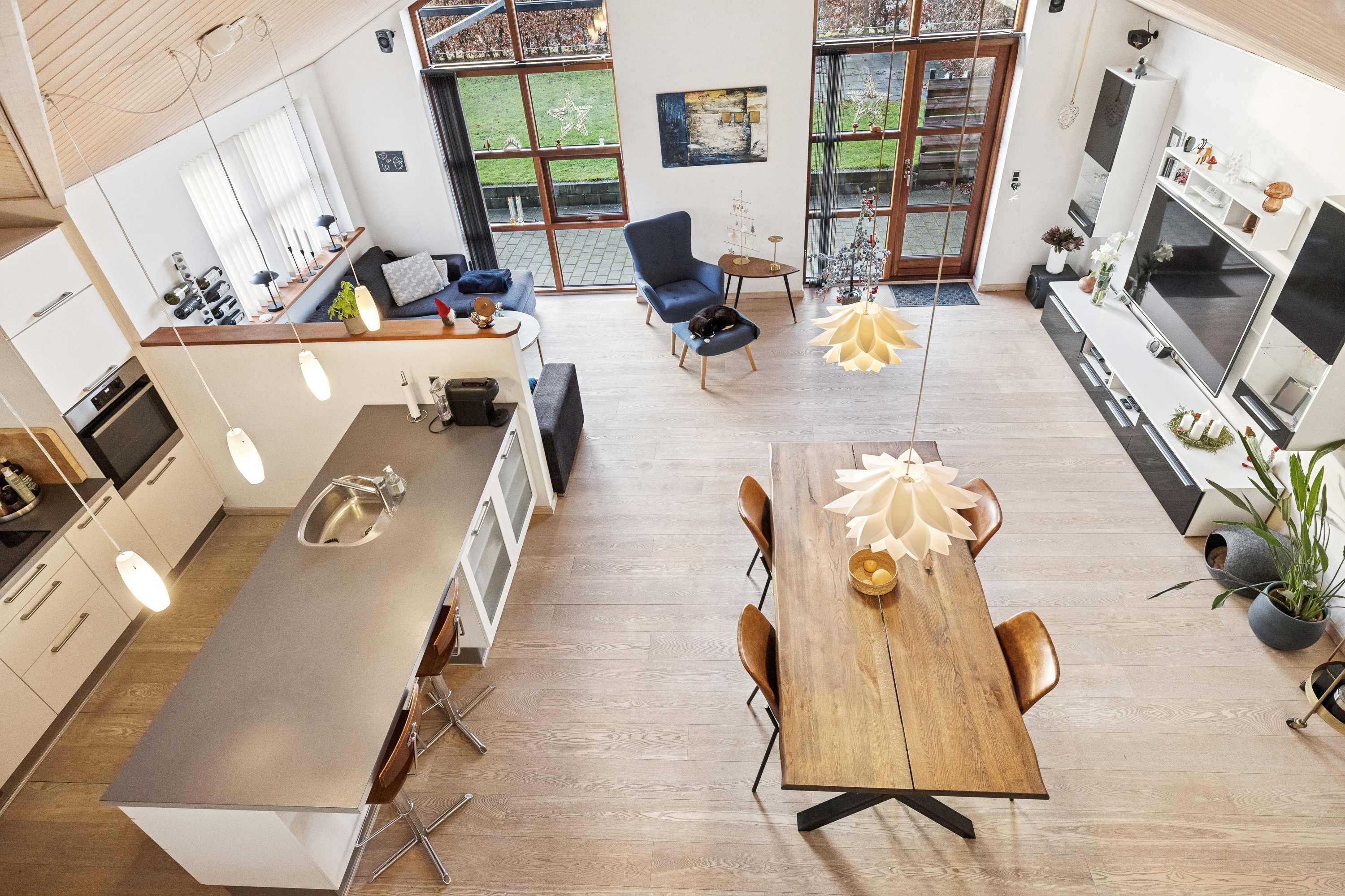 Fremhævet stue billede i fuldskærmstilstand. Billede af Blålyngen 11, 7470 Karup J