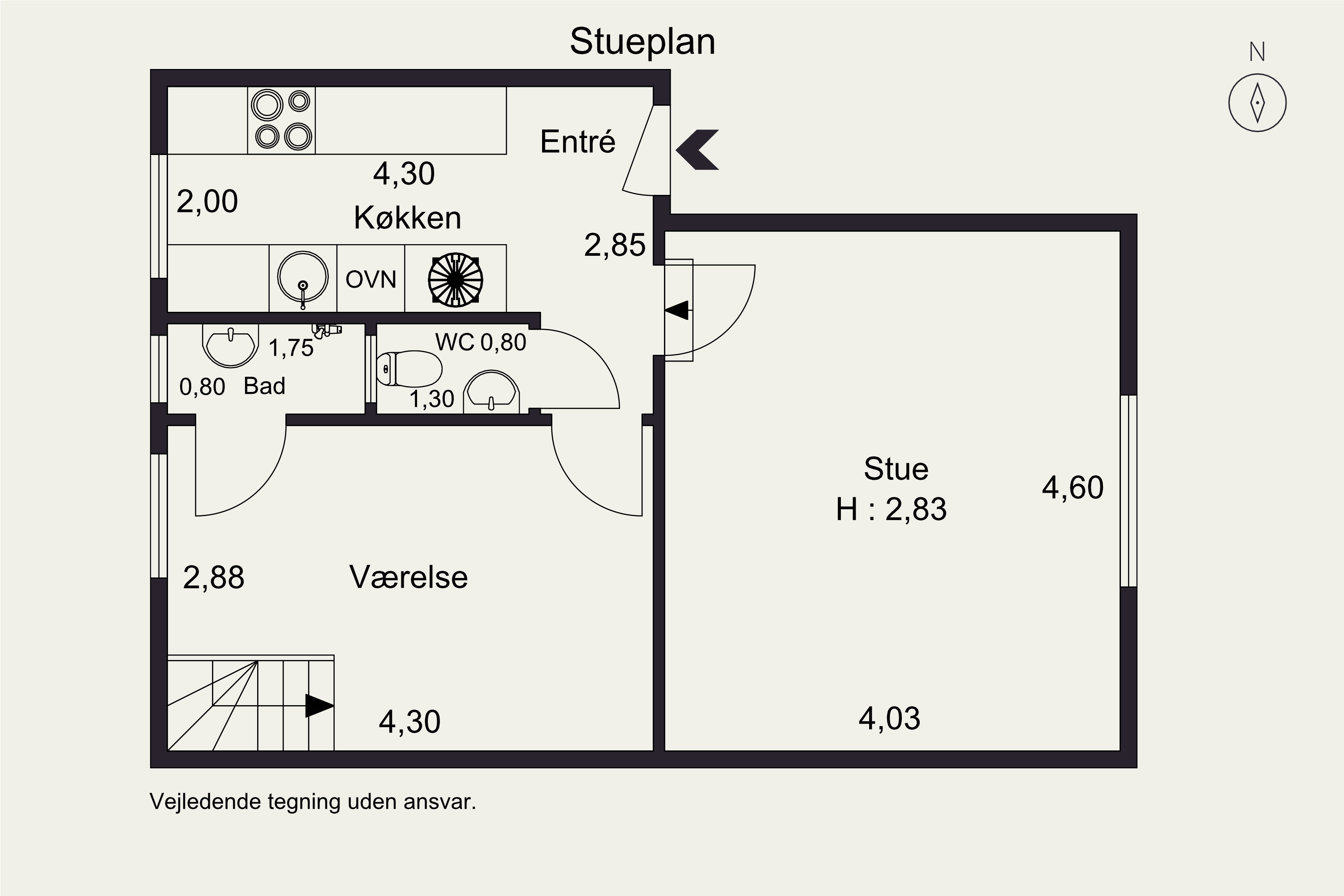 Plantegninger billede af Skodsborg Strandvej 155A, st.. tv., 2942 Skodsborg