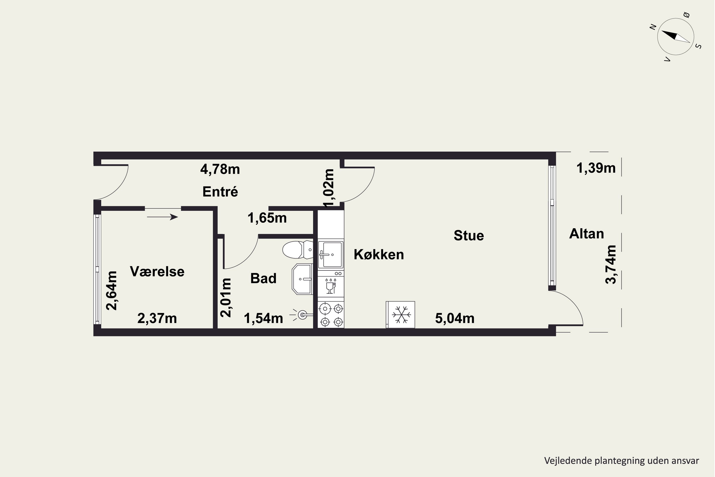 Plantegninger billede af Vejlegårdsparken 52, st.. 2., 2665 Vallensbæk Strand