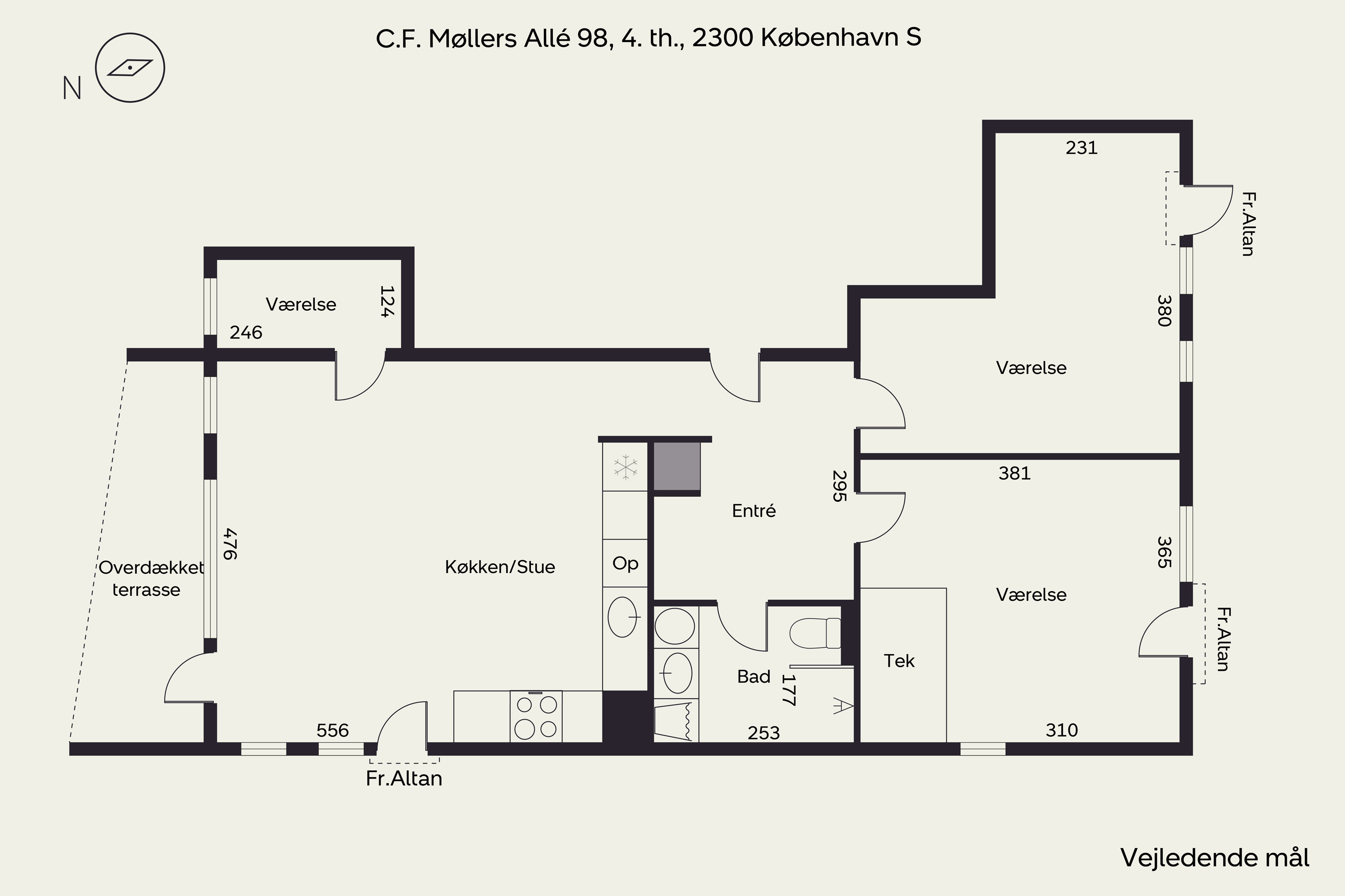 Plantegninger billede af C.F. Møllers Allé 98, 4. th., 2300 København S