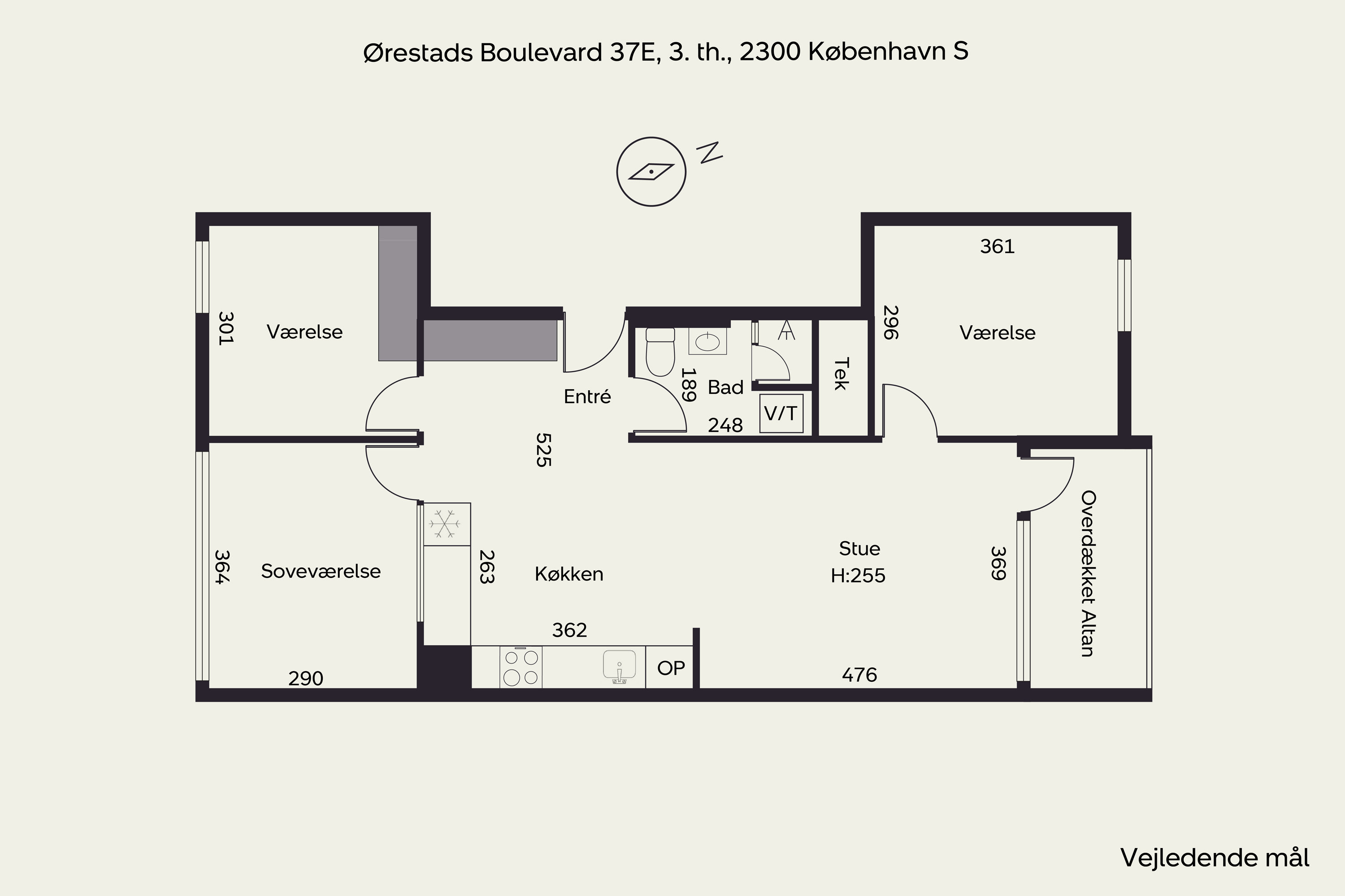 Plantegninger billede af Ørestads Boulevard 37E, 3. th., 2300 København S