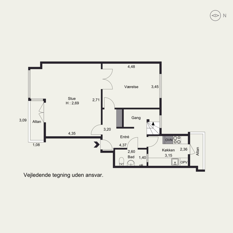 Plantegninger billede af Borgergade 23A, 3. tv. + 4 tv., 8700 Horsens
