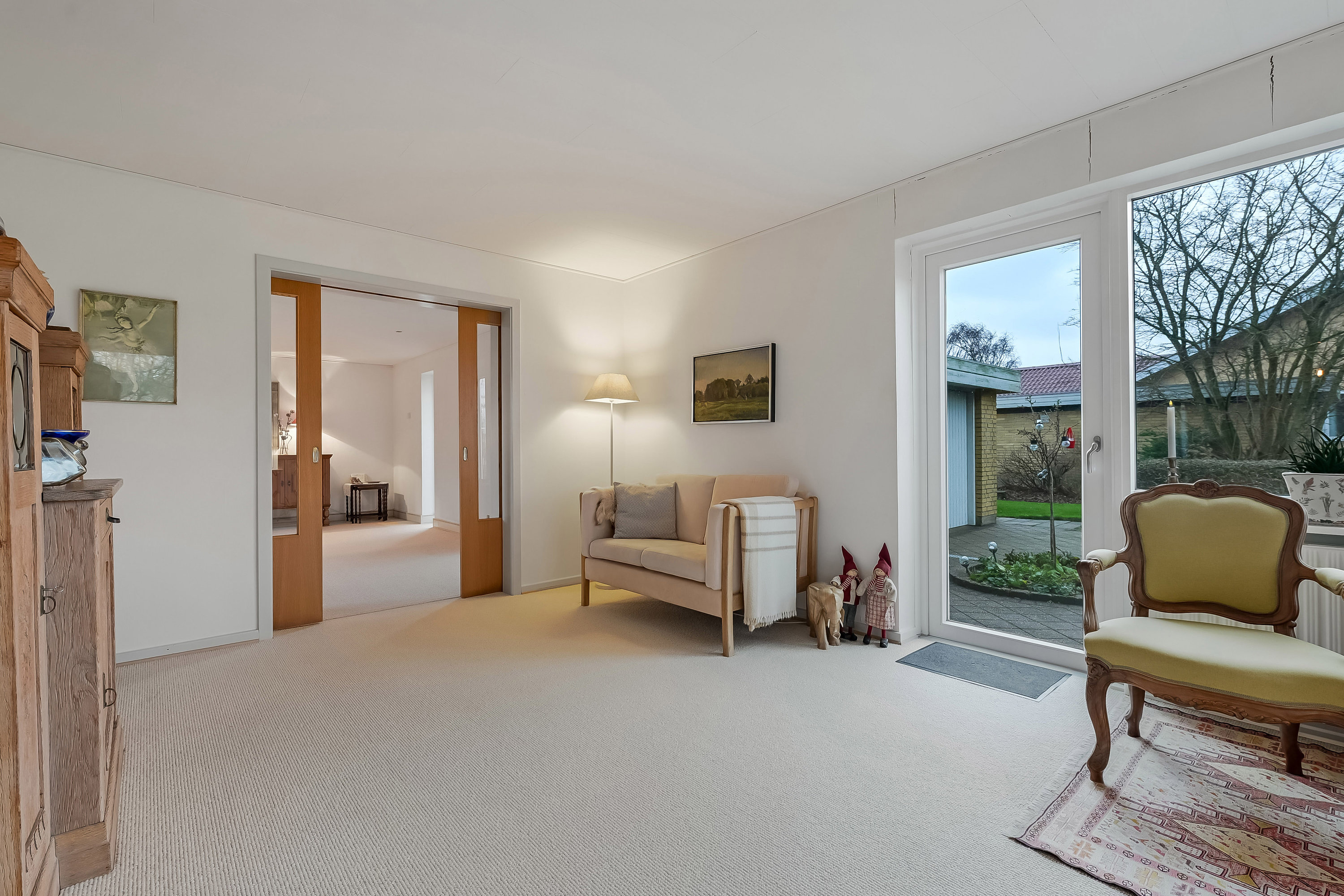 Fremhævet stue billede i fuldskærmstilstand. Billede af Lindevænget 5, 7560 Hjerm