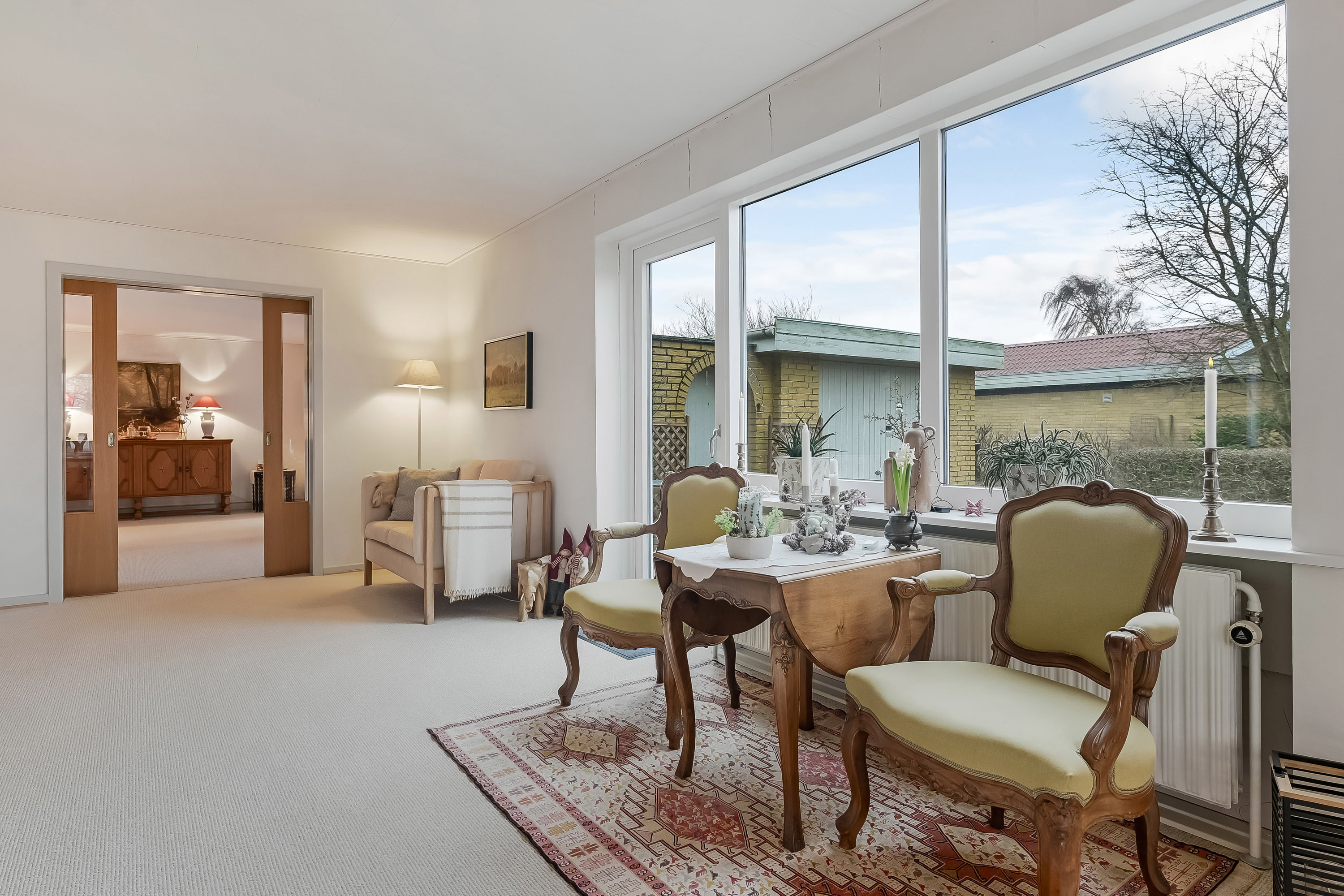 Fremhævet stue billede i fuldskærmstilstand. Billede af Lindevænget 5, 7560 Hjerm