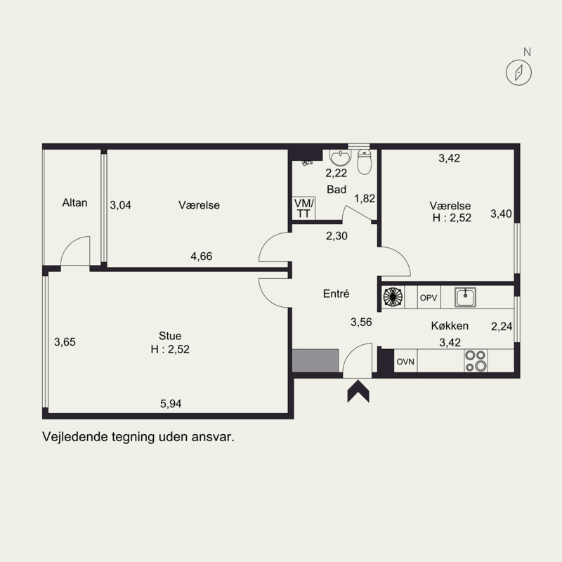 Plantegninger billede af Jens Baggesens Vej 108, 2. th., 8200 Aarhus N