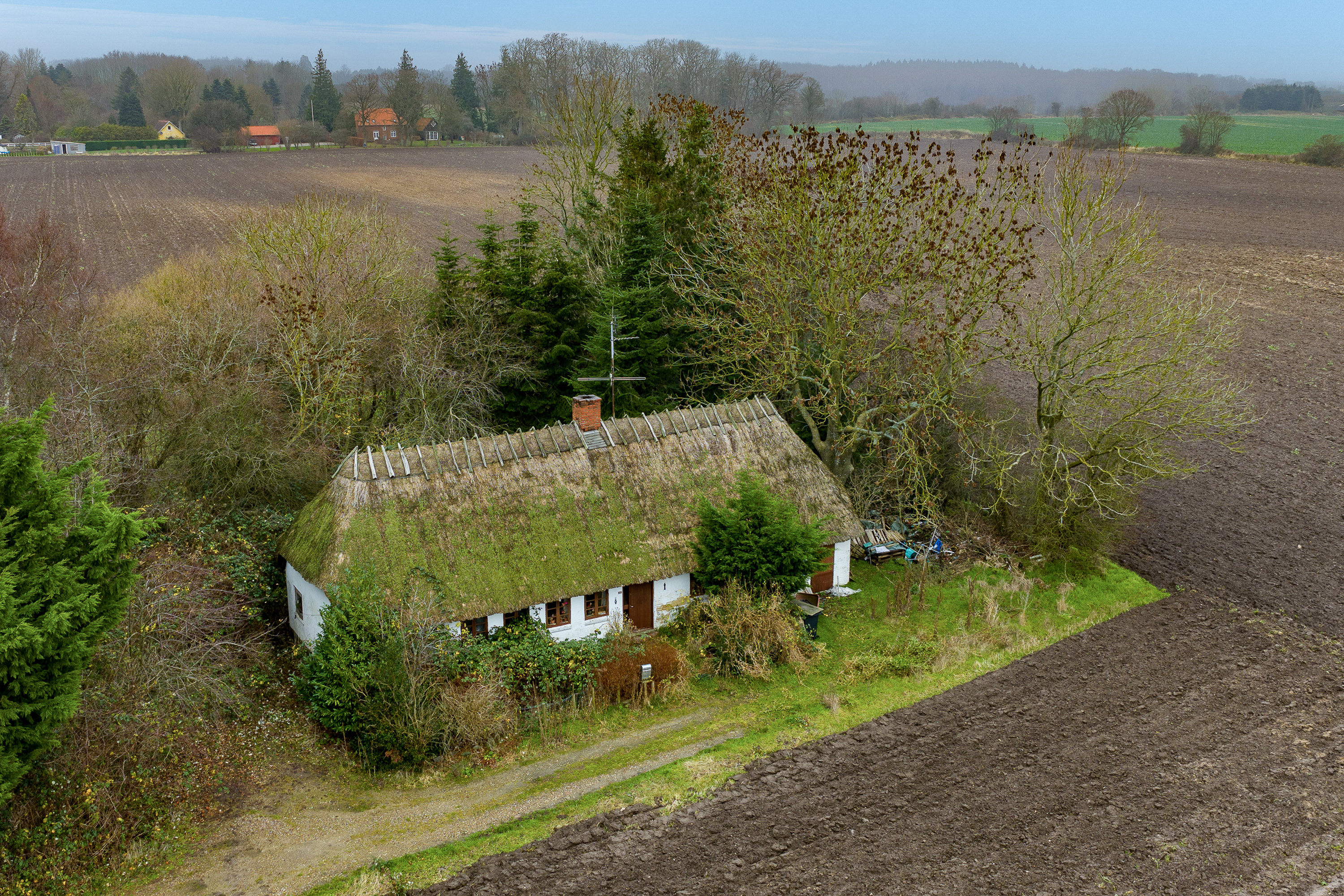 Fremhævet luftfoto billede i fuldskærmstilstand. Billede af Byvej 22, Katterød, 5600 Faaborg