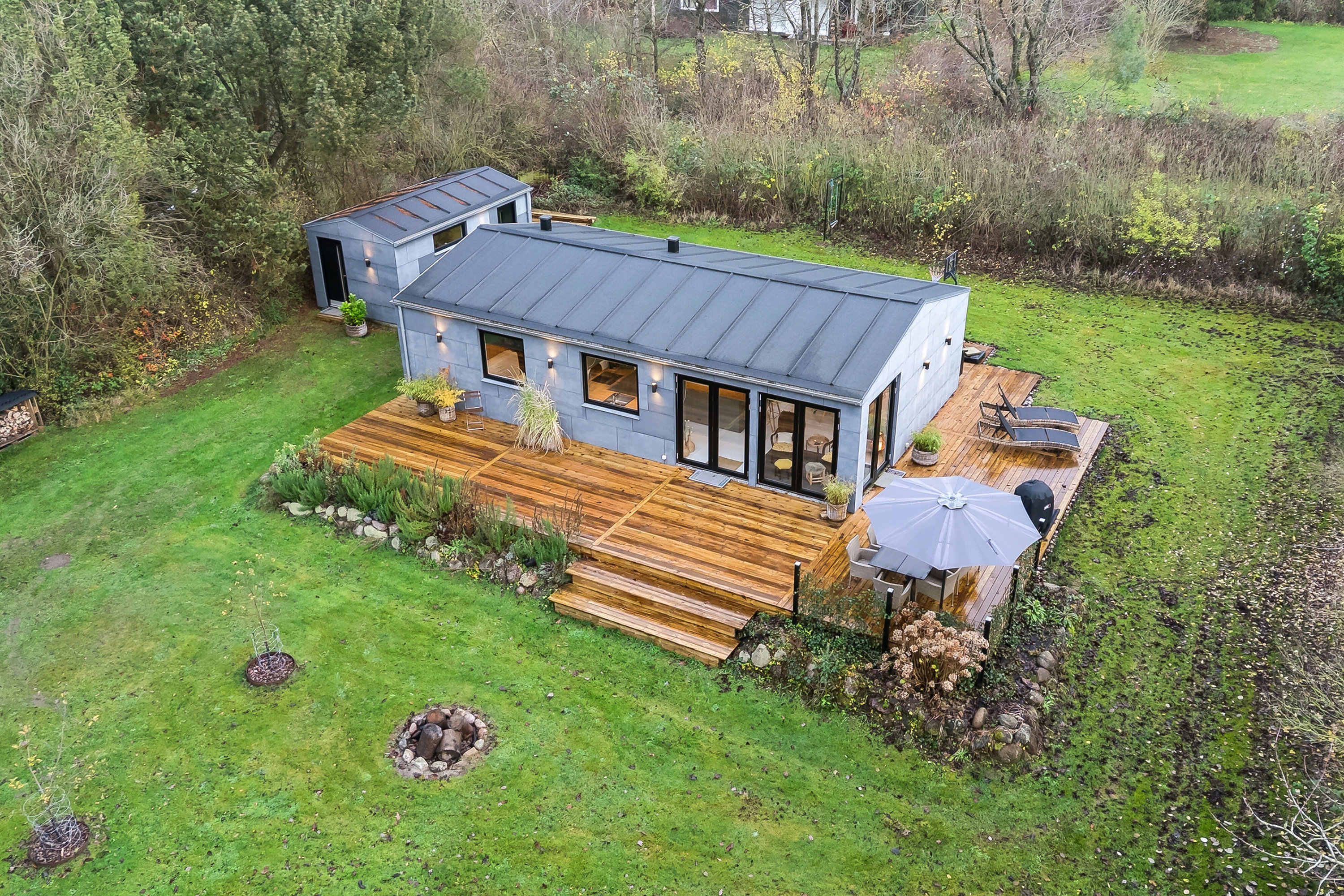 Miniaturebillede 2: luftfoto. Billede af Blåklokkevej 12, Stoense Udflytter, 5953 Tranekær