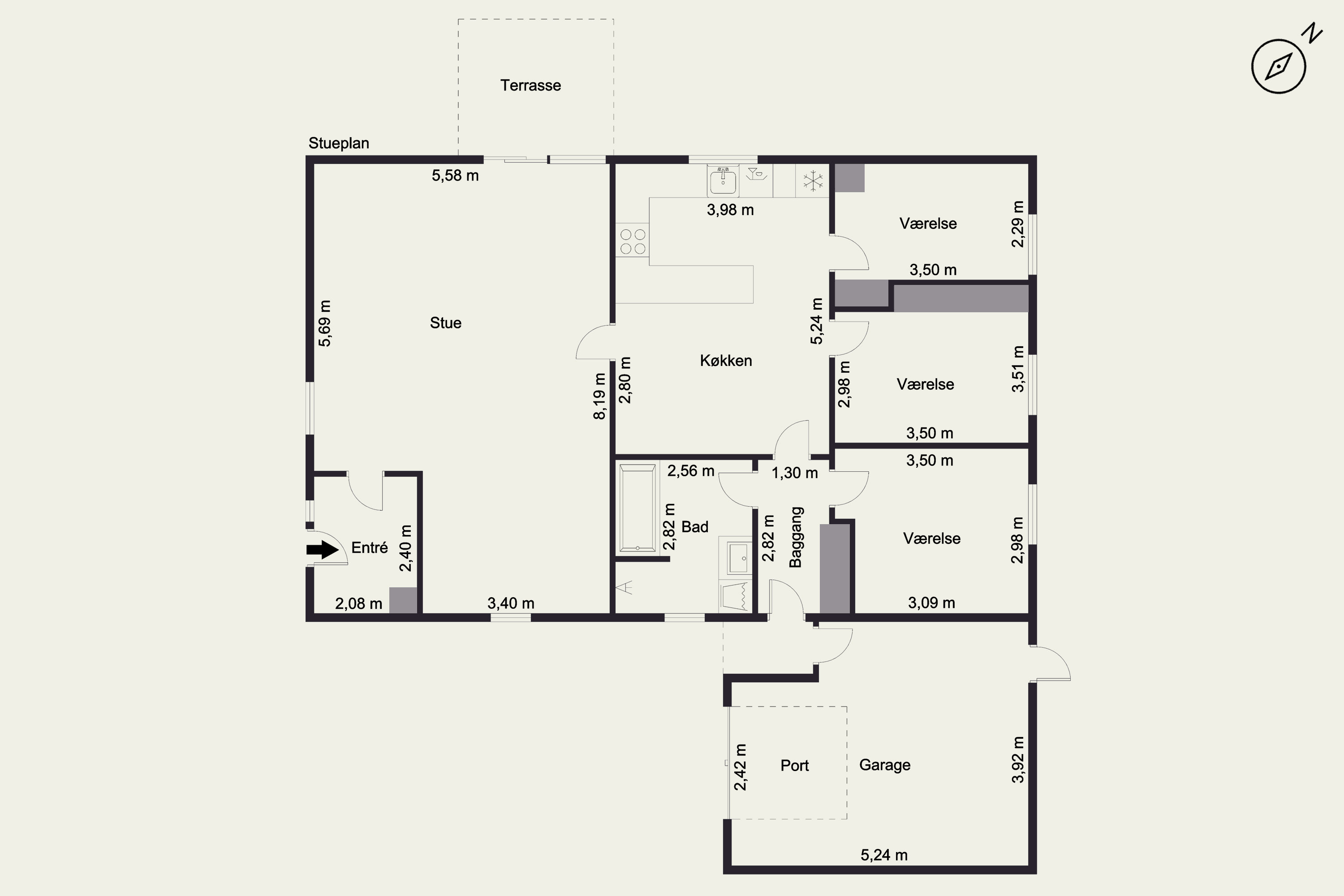 Plantegninger billede af Nymarken 14, Ullits, 9640 Farsø
